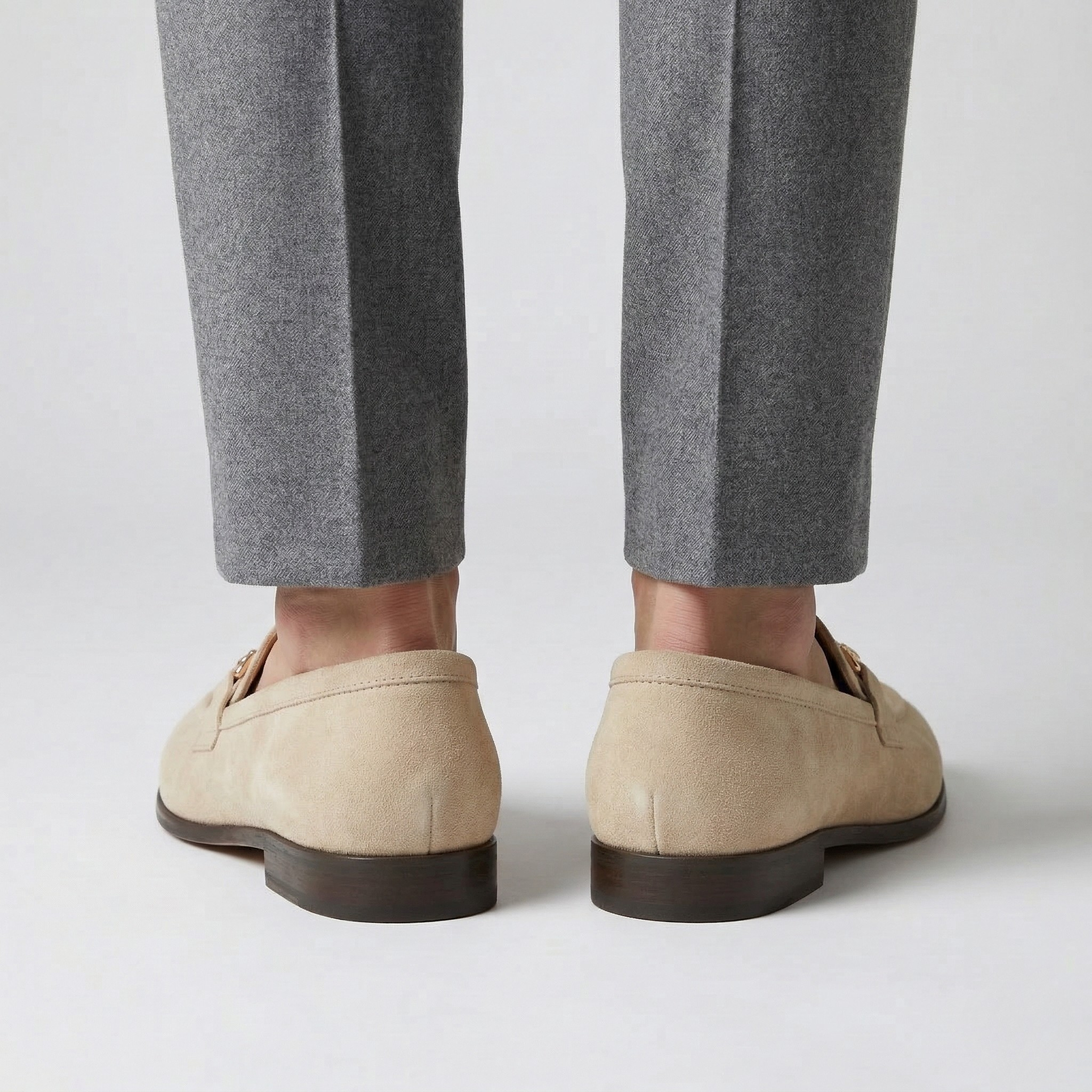 Herre loafers i ruskind med metalspænde elegante slip-on sko til mænd