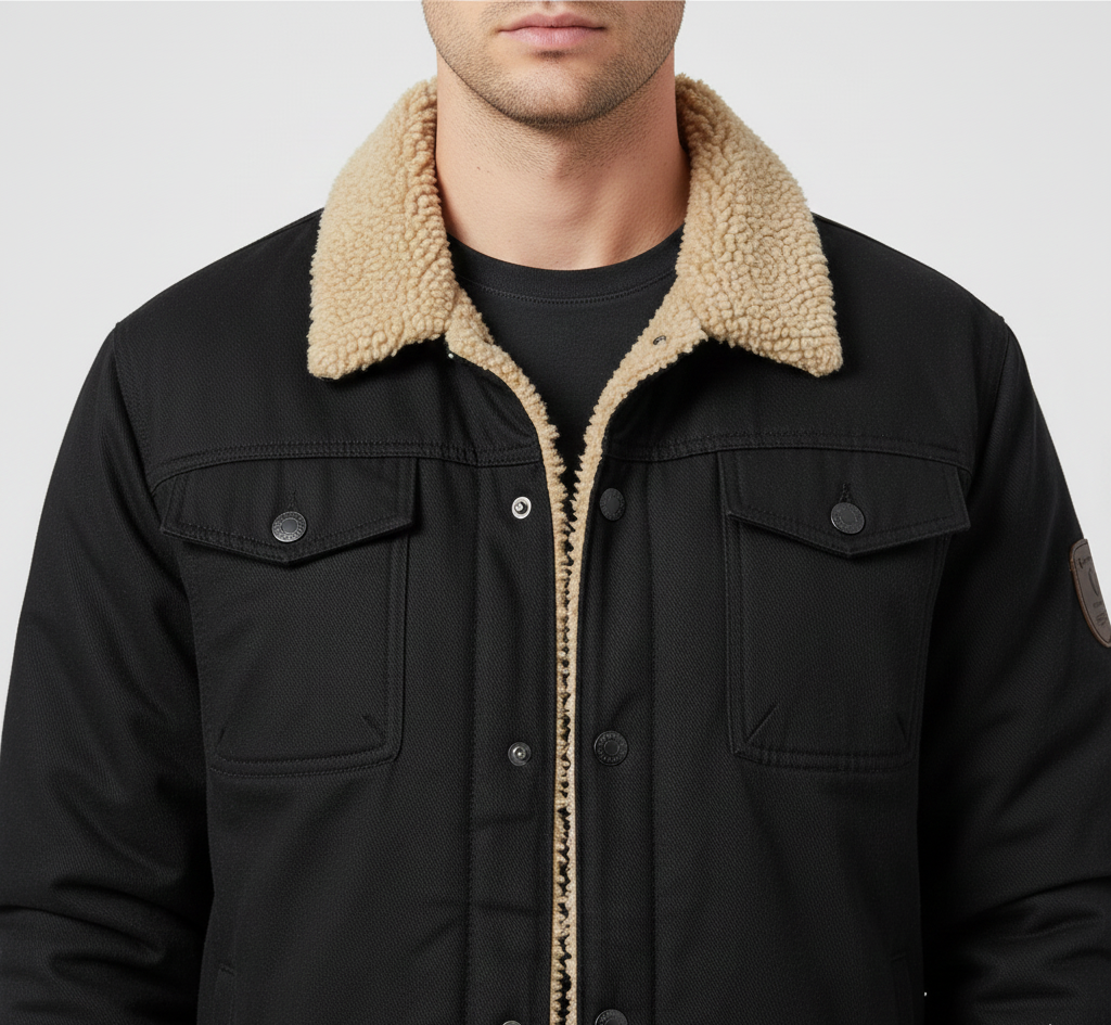 Bellivaro ανδρικό χειμερινό μπουφάν με επένδυση sherpa στο γιακά και ζεστό μείγμα βαμβακιού