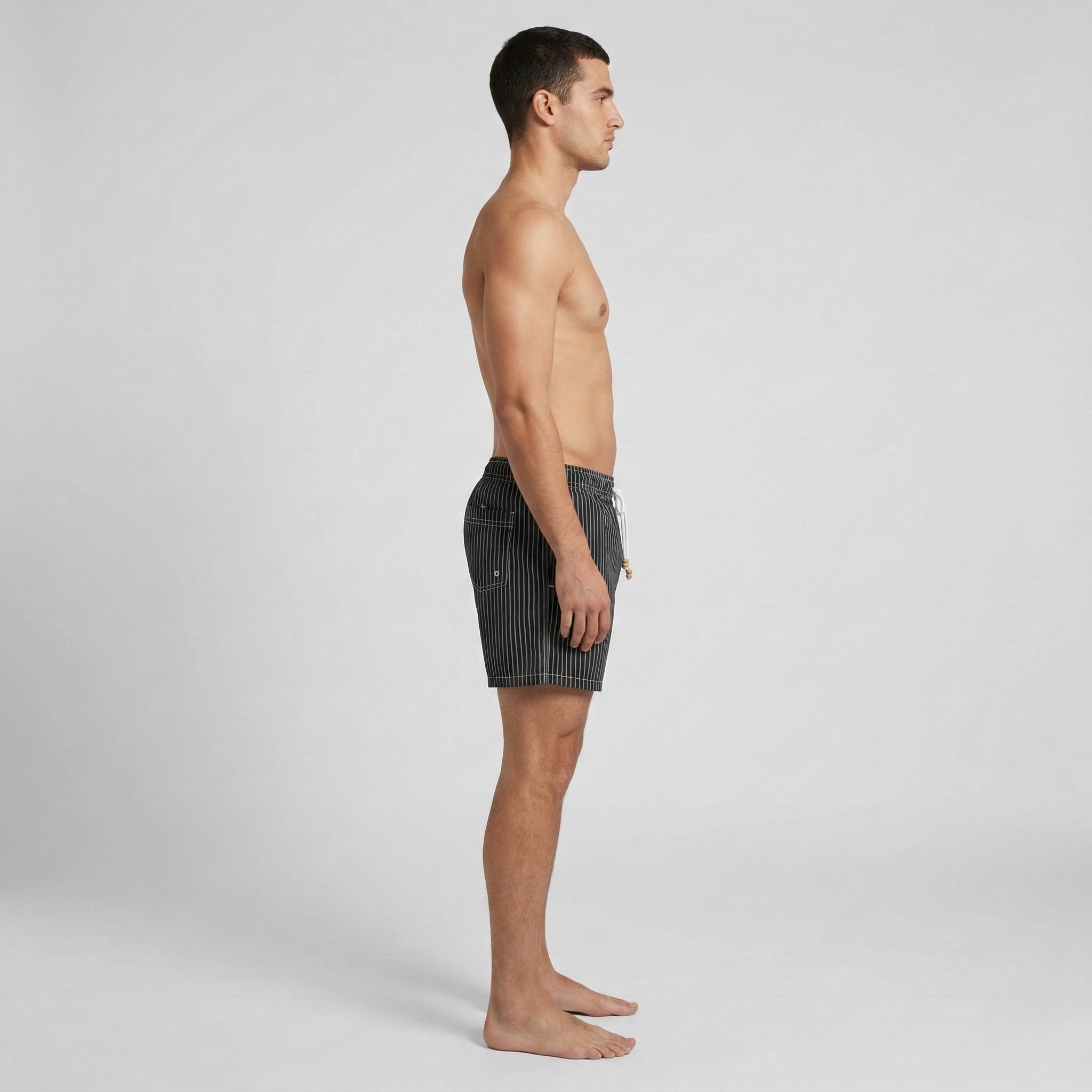 Pánské pruhované plavky rychleschnoucí plážové šortky s elastickým pasem