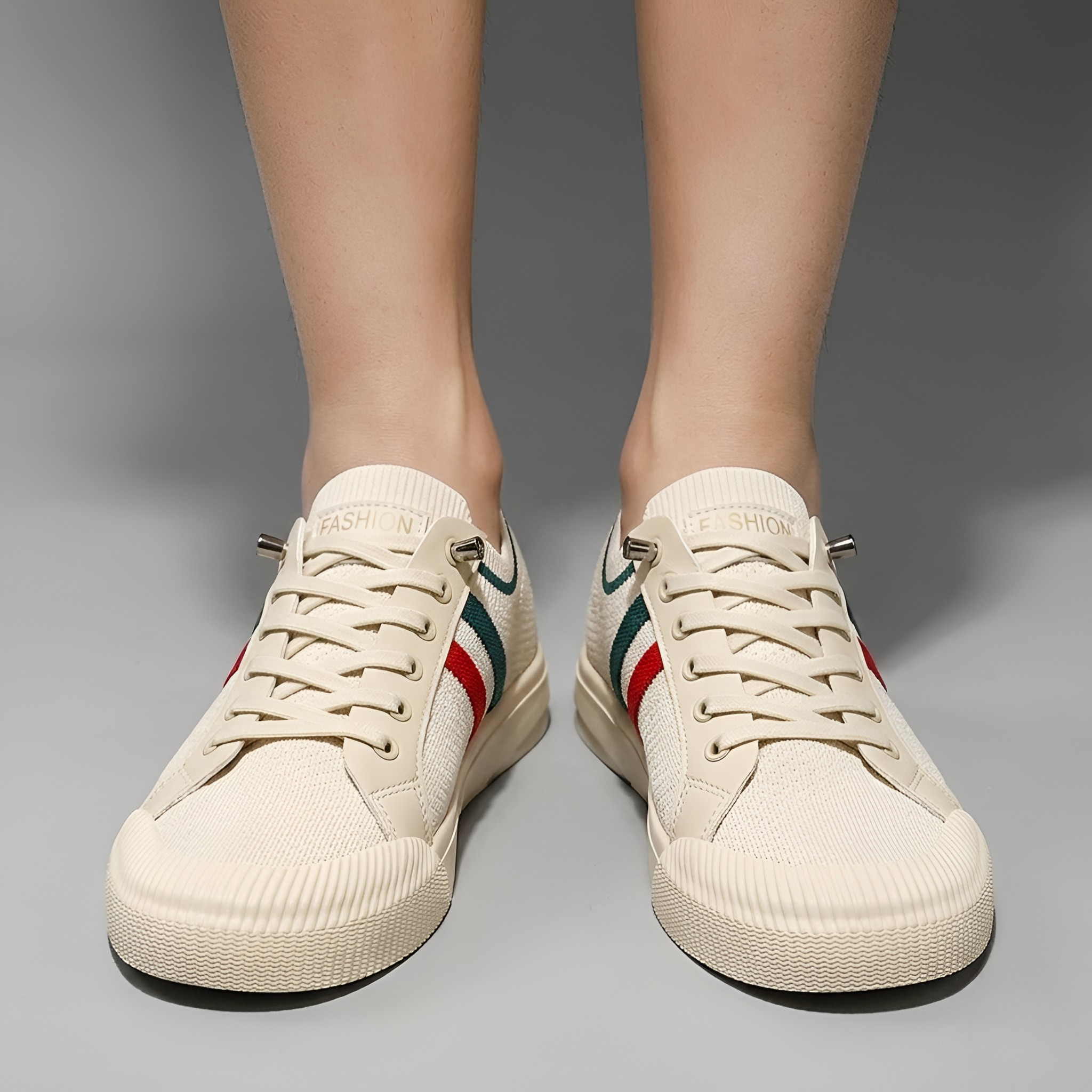 Herre Sneakers i Strik med Snørebånd Letvægts Casual Sko til Hverdag