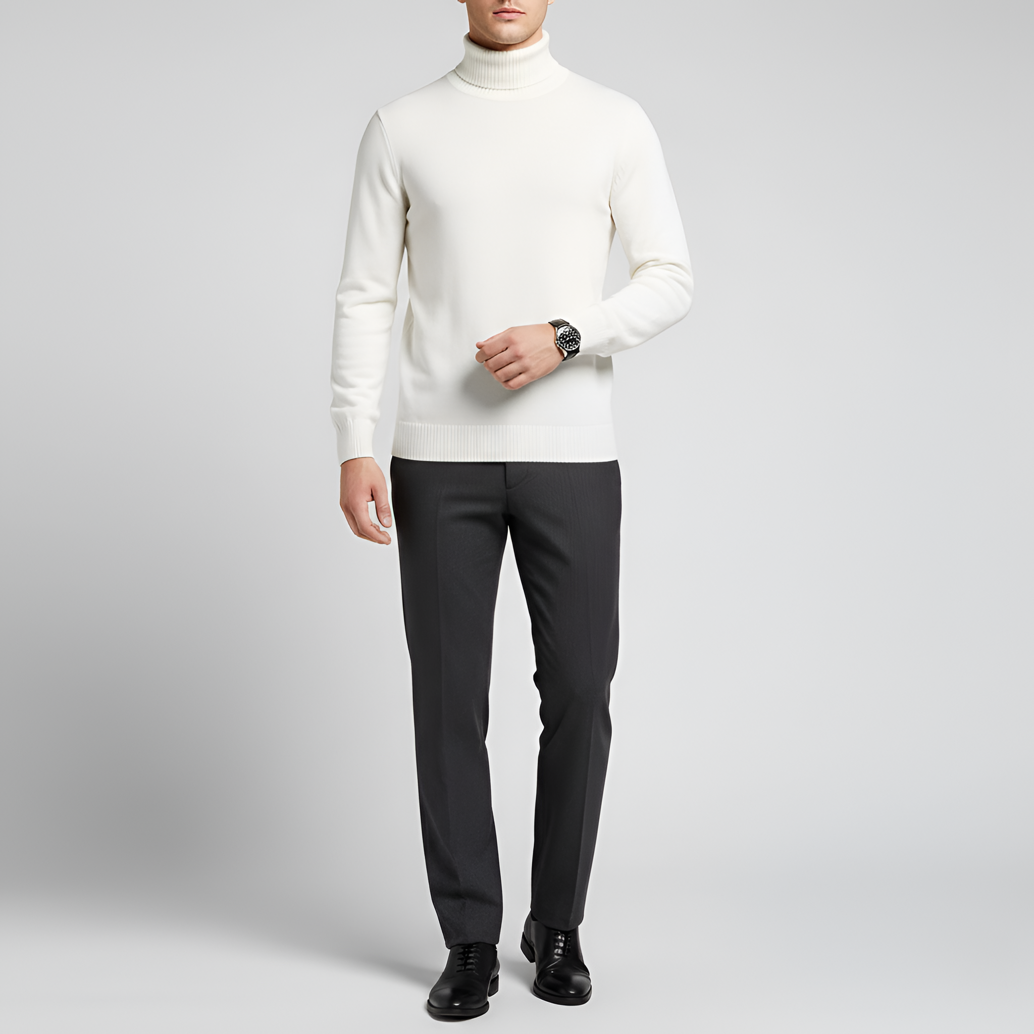 Bellivaro ανδρικό πουλόβερ με ριγέ λαιμόκοψη σε κλασική εφαρμογή