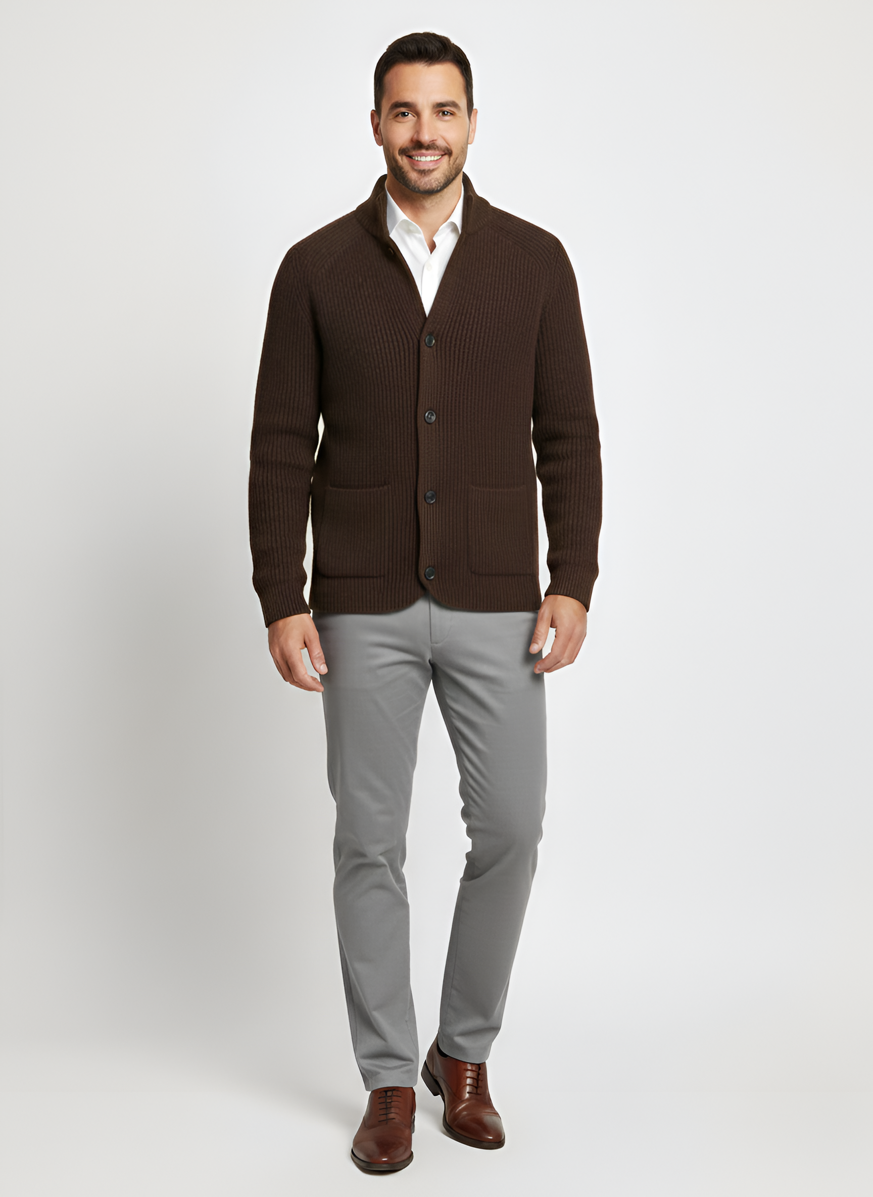 Bellivaro πλεκτή ζακέτα για άντρες με κουμπιά και ψηλό γιακά