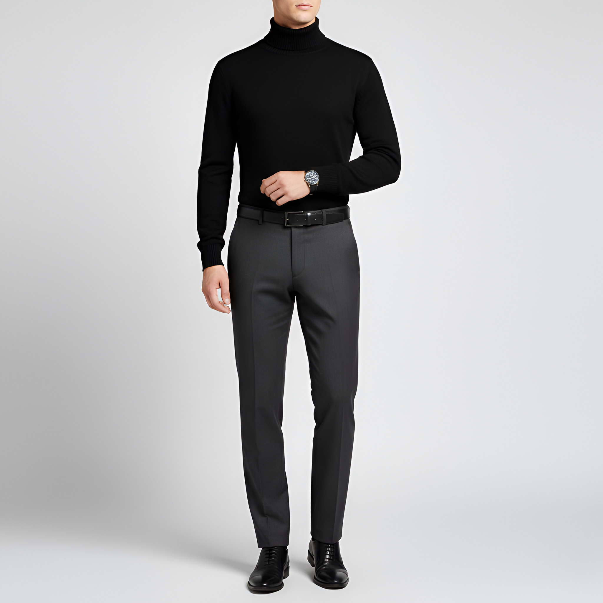 Bellivaro ανδρικό πουλόβερ με ριγέ λαιμόκοψη σε κλασική εφαρμογή