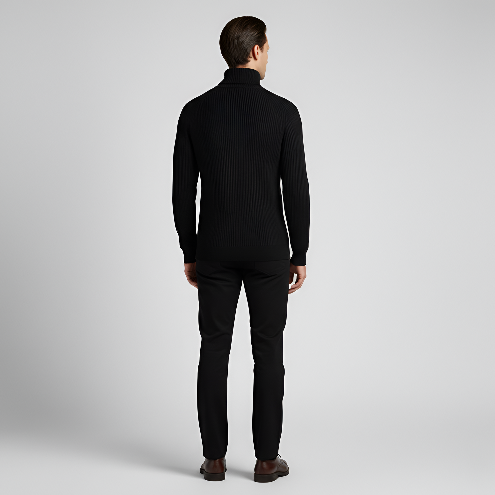 Bellivaro pánsky pletený sveter s rolákom z vlnenej zmesi