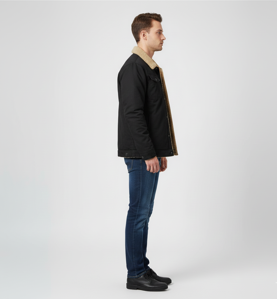 Bellivaro ανδρικό χειμερινό μπουφάν με επένδυση sherpa στο γιακά και ζεστό μείγμα βαμβακιού