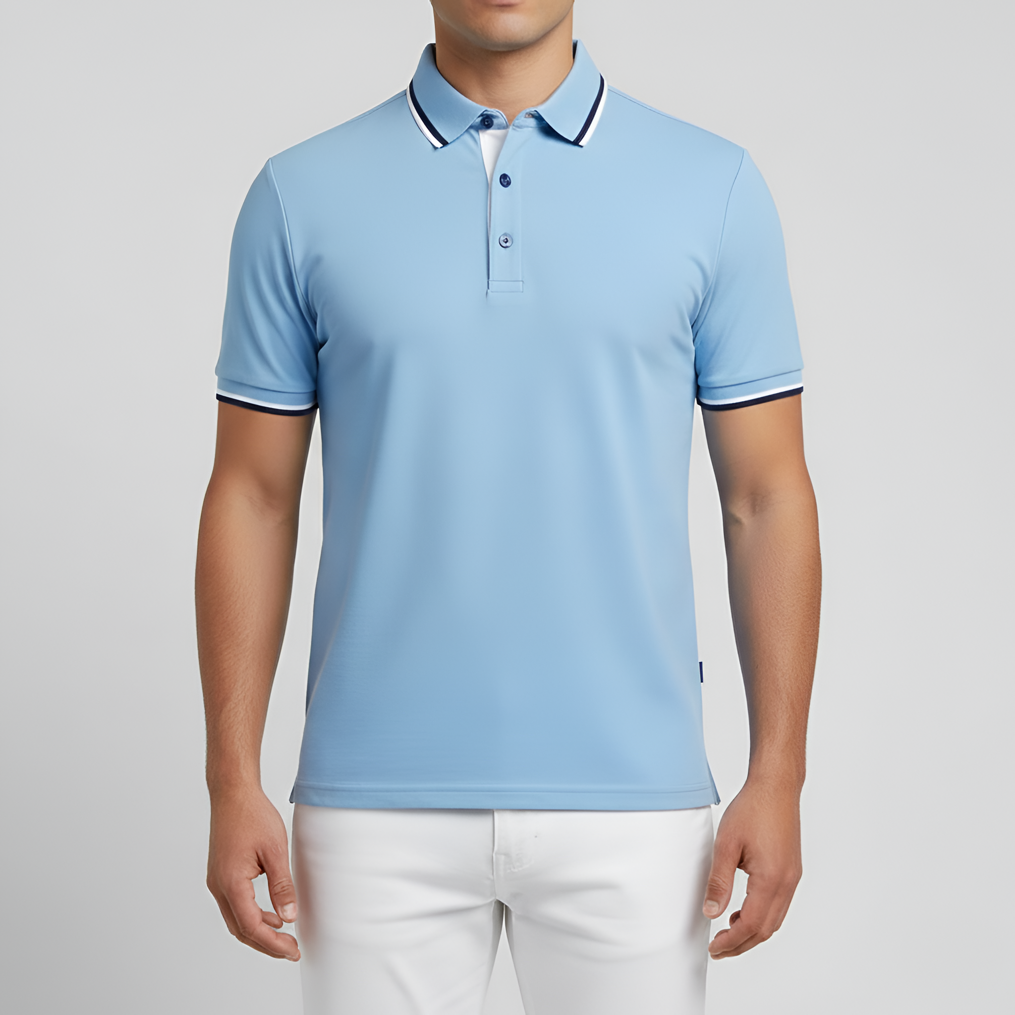 Camiseta tipo polo para hombre en algodón – polo clásico de manga corta con bolsillo en el pecho