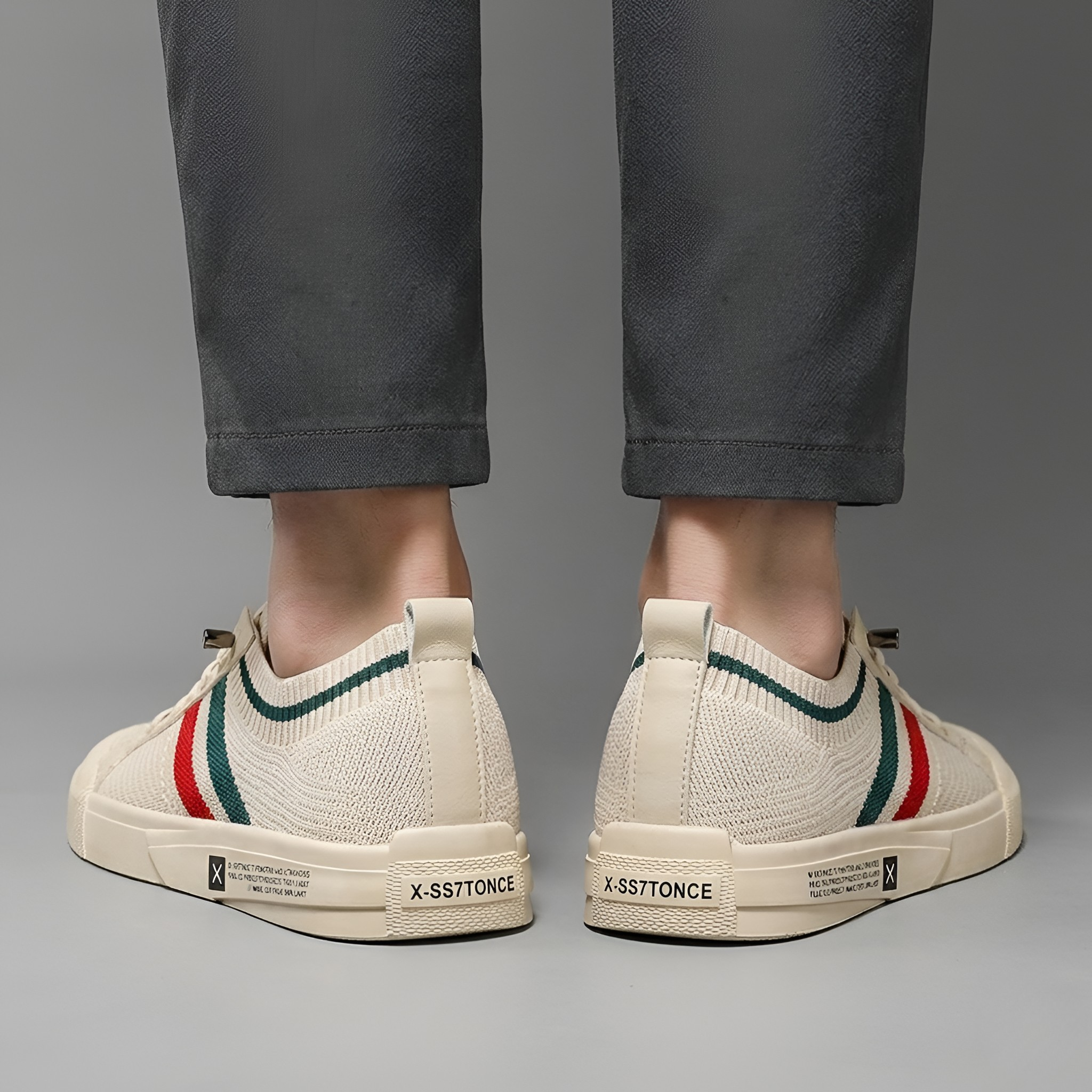 Herre Sneakers i Strik med Snørebånd Letvægts Casual Sko til Hverdag