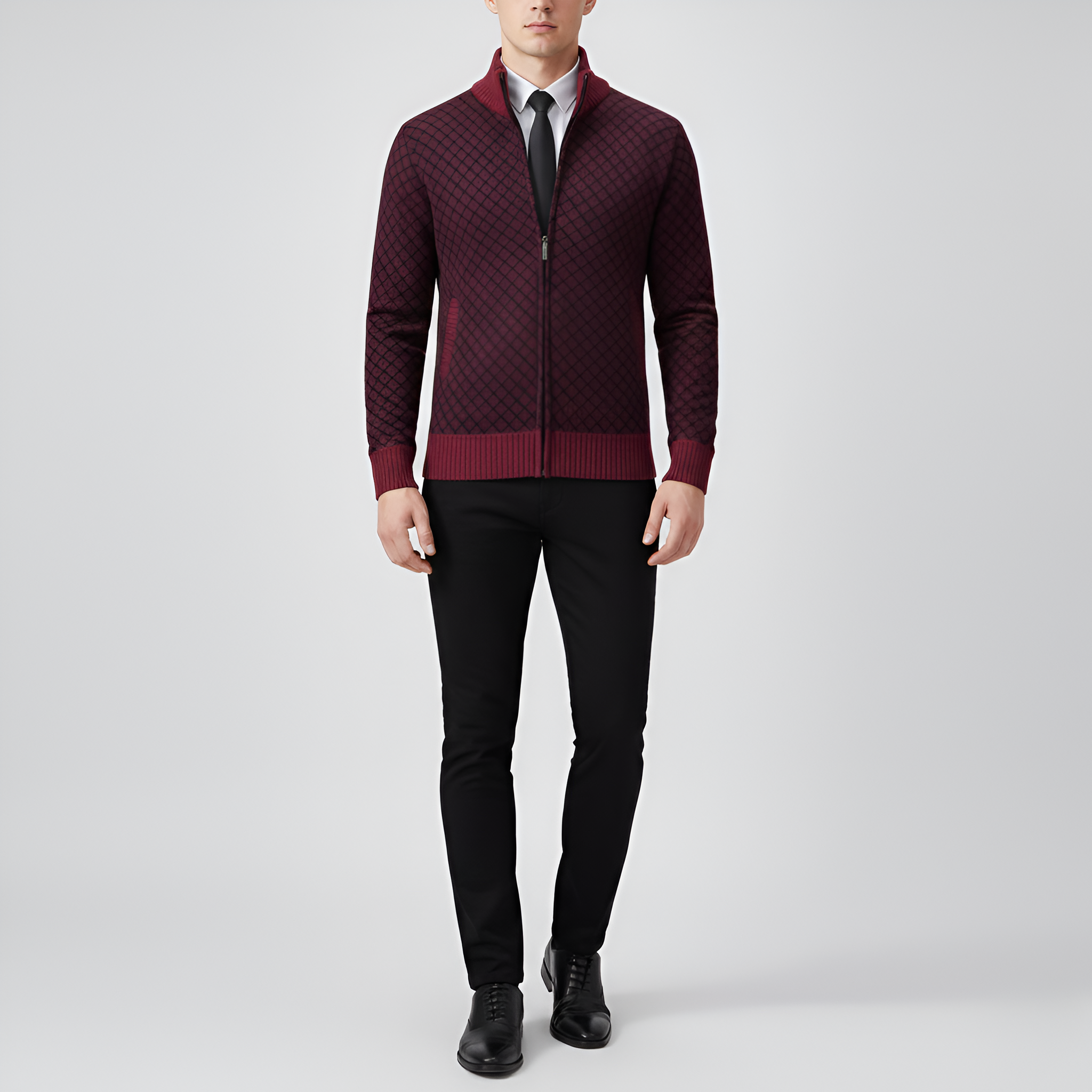 Bellivaro ανδρικό πουλόβερ με φερμουάρ από μείγμα μαλλιού