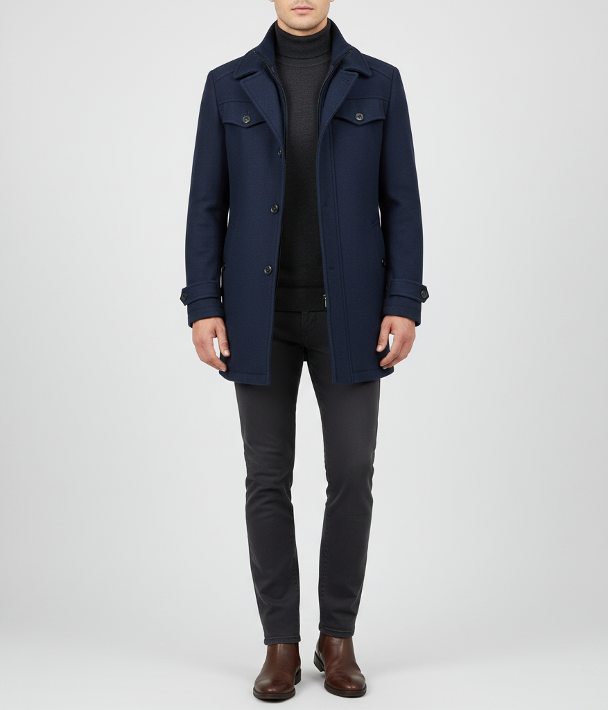 Bellivaro férfi gyapjú kabát klasszikus szabással