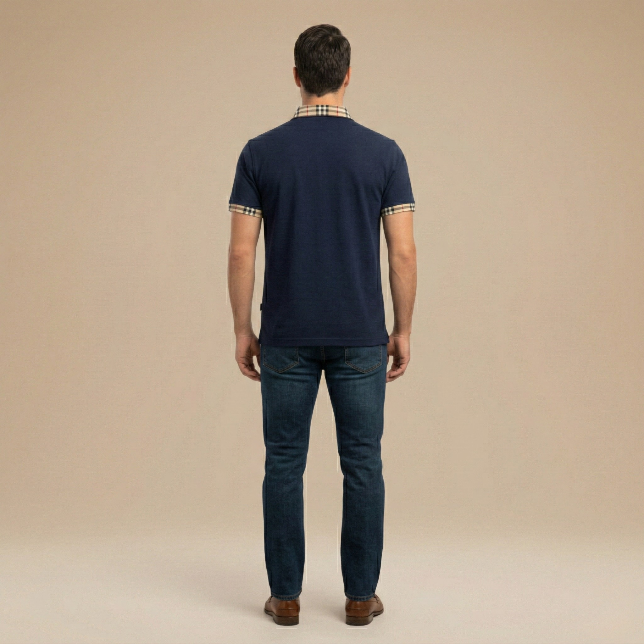 Herre polo t-shirt i bomuld – Kortærmet polo med krave og logo