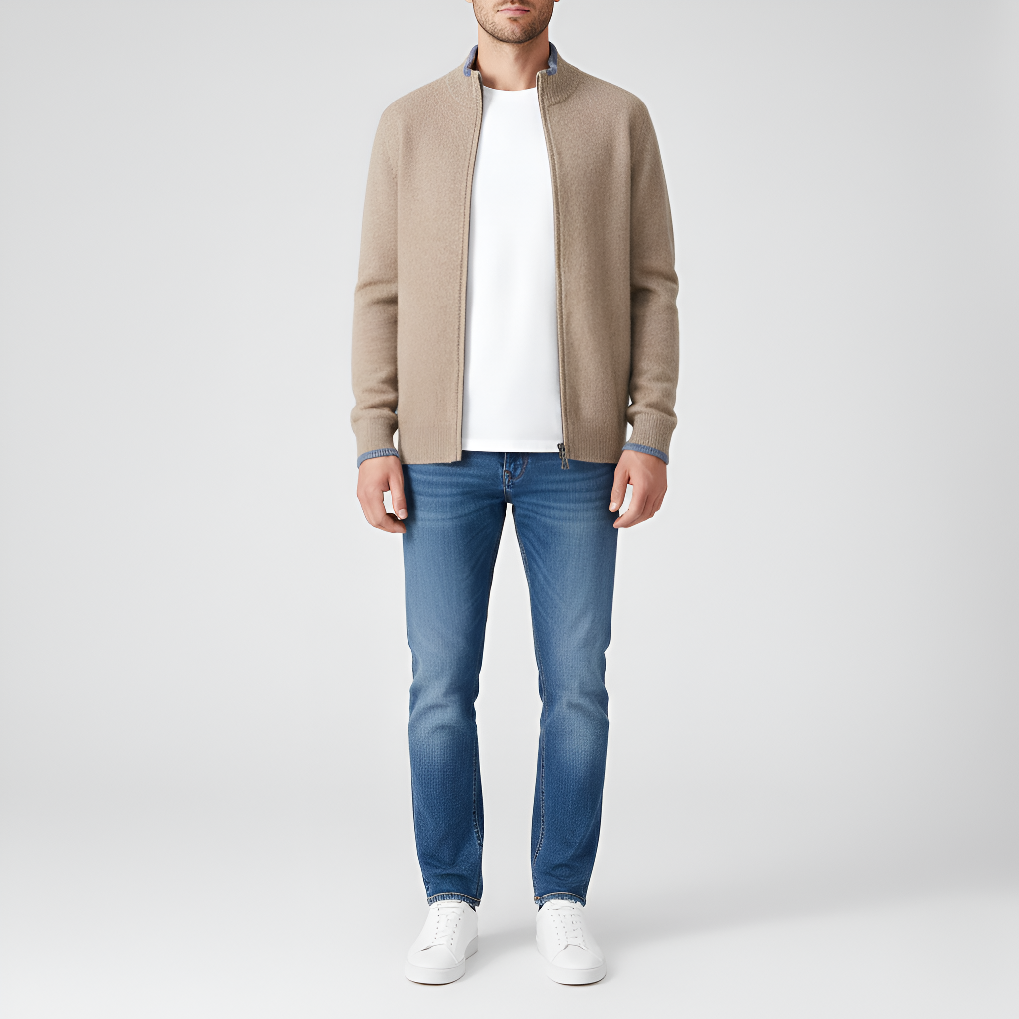 Bellivaro ανδρική μάλλινη ζακέτα με φερμουάρ