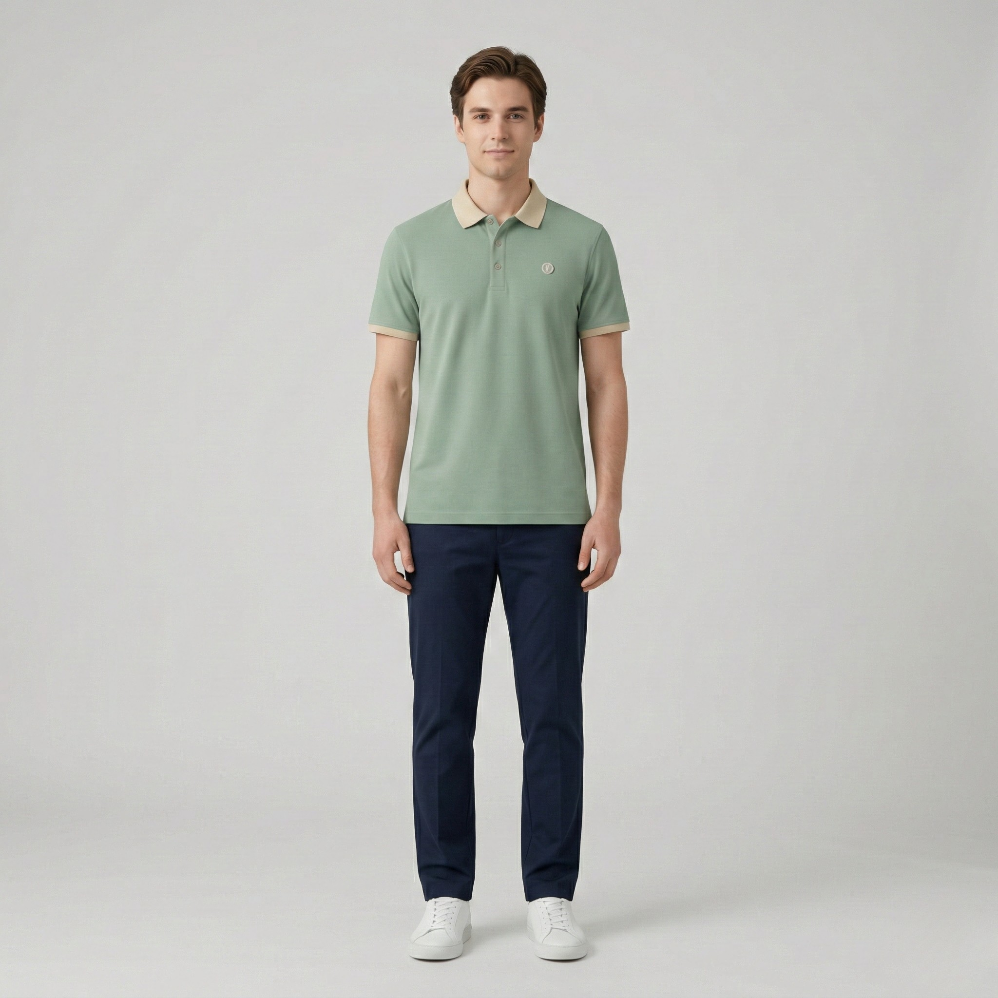 Herre polo t-shirt i bomuldsblanding – Kortærmet polo med krave