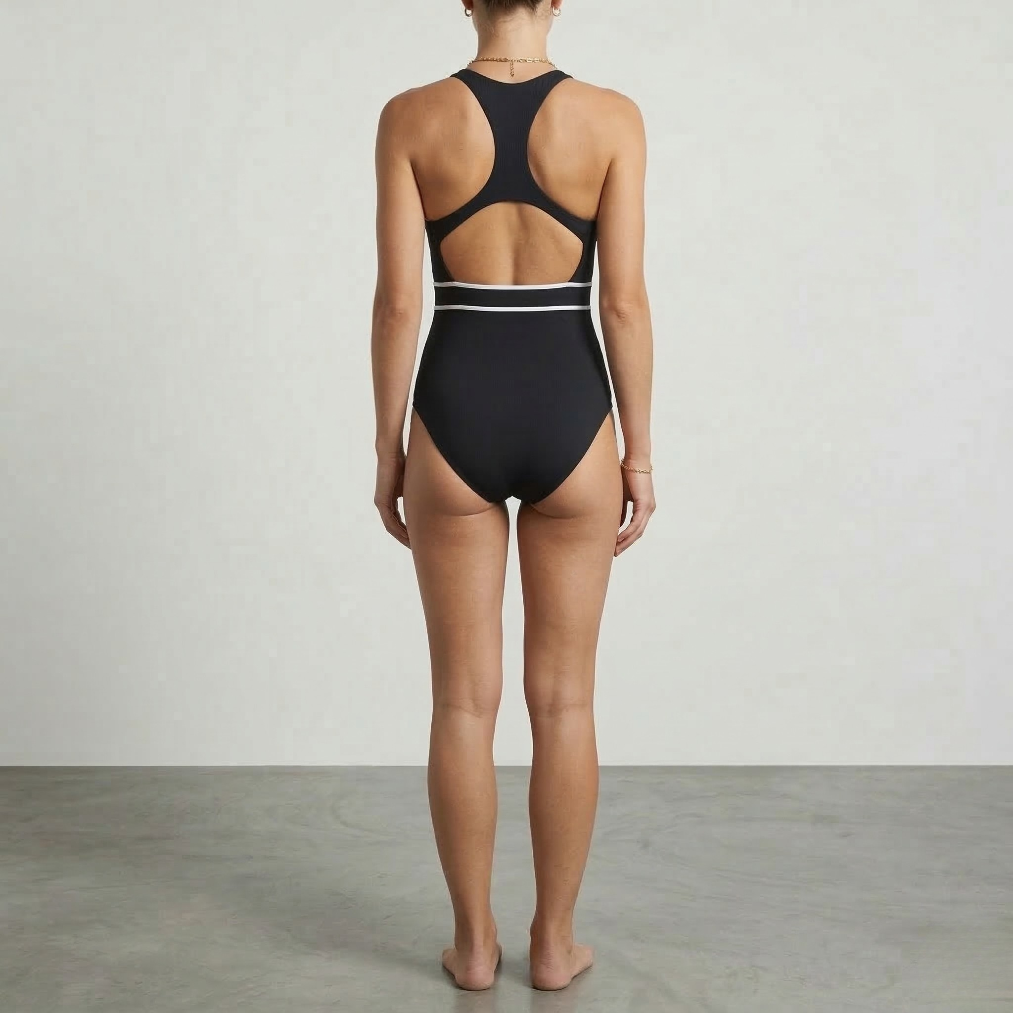 Costume da bagno sportivo da donna con collo alto, costume da bagno per spiaggia e piscina