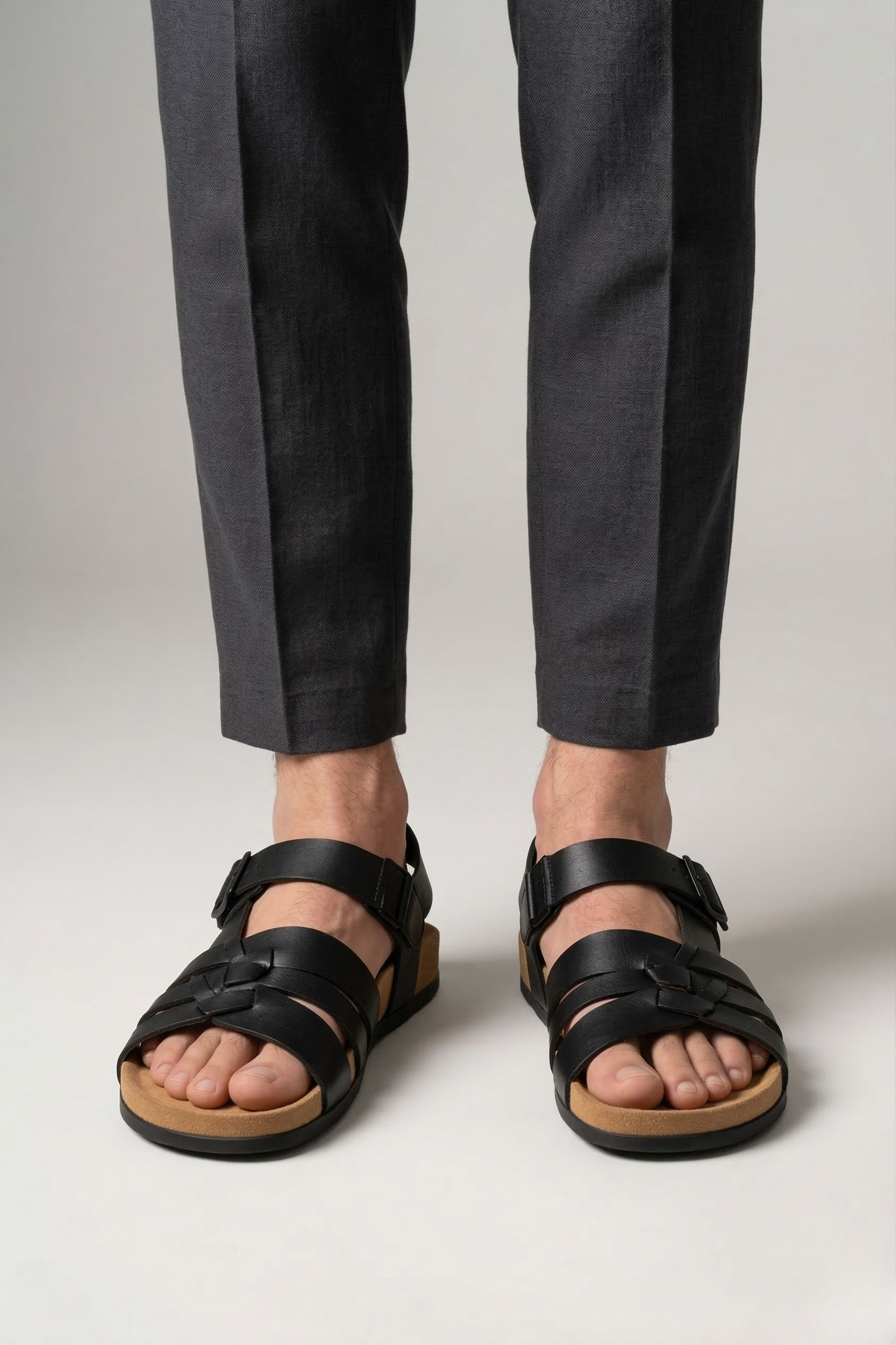 Sandalias de cuero con tiras Sandalias cómodas Sandalias de verano para ocio y playa