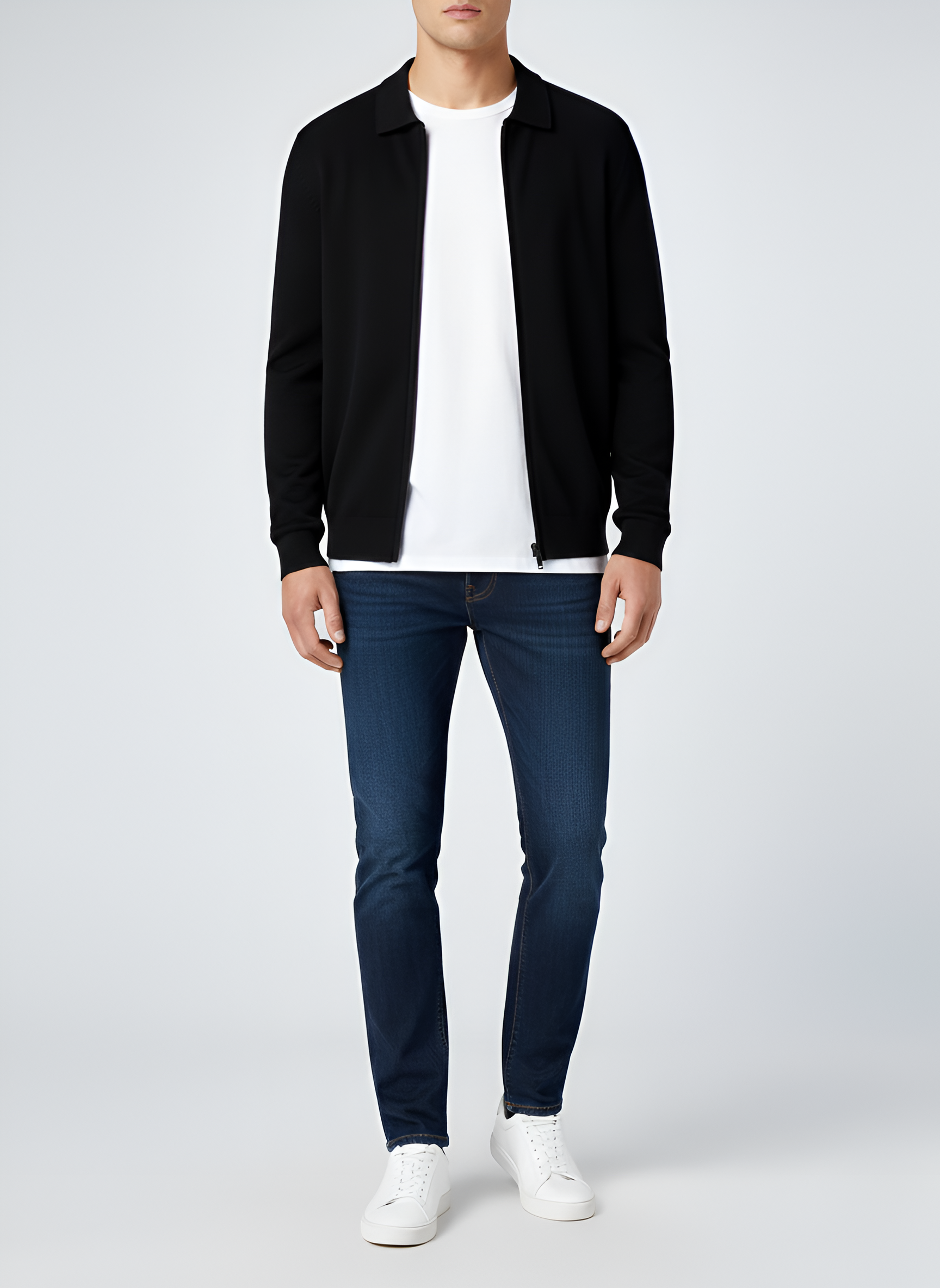 Bellivaro ανδρική μερινό μάλλινη ζακέτα με φερμουάρ