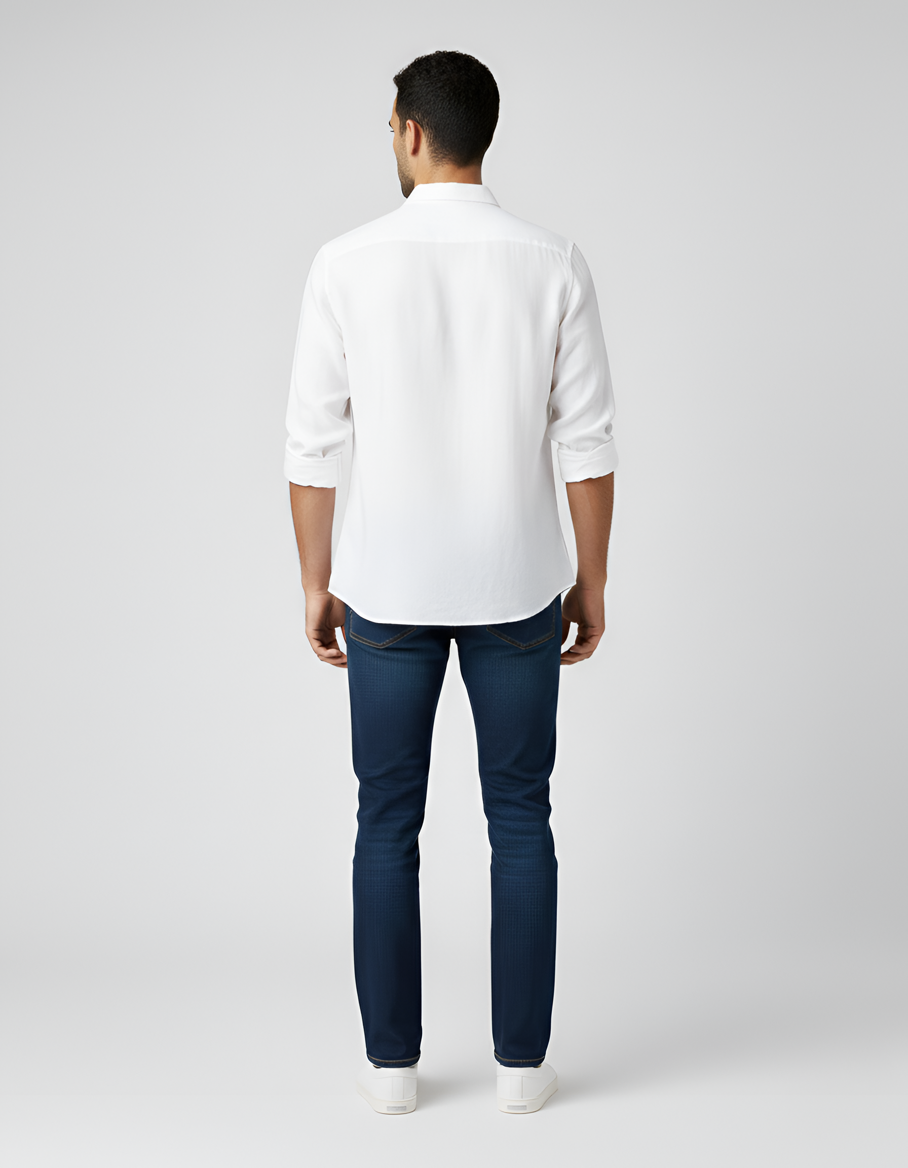 Camisa de lino para hombre con mangas largas y bolsillo en el pecho