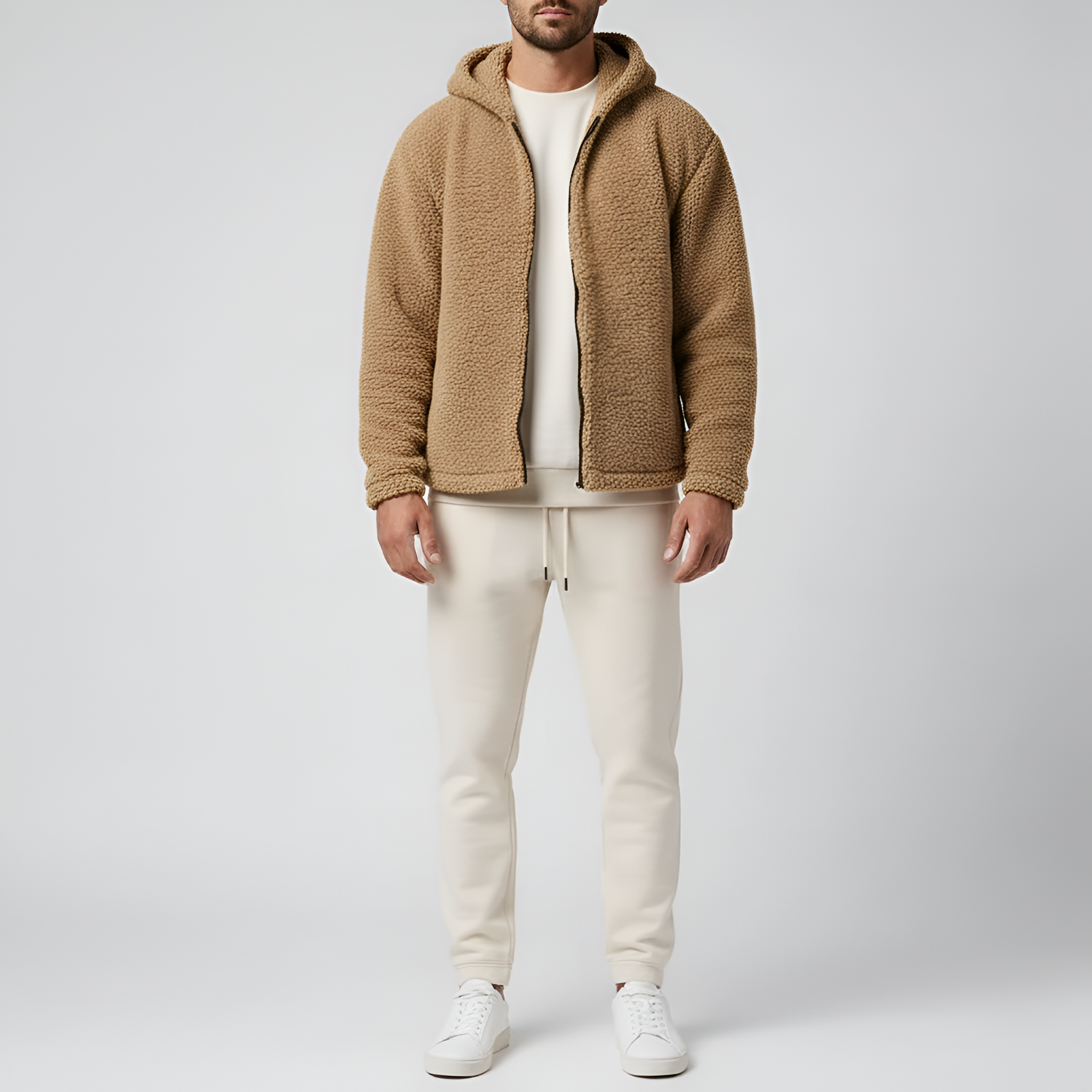 Bellivaro ανδρικό φλις μπουφάν με κουκούλα και φερμουάρ