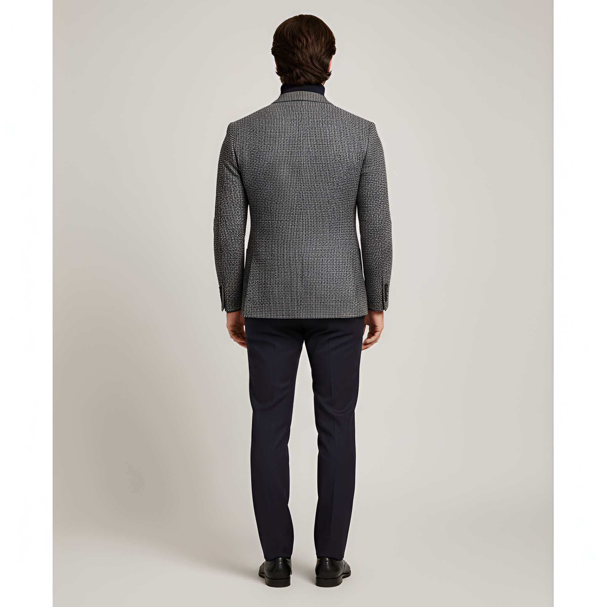 Bellivaro férfi kétsoros gyapjúkeverék blézer szabott fazonnal