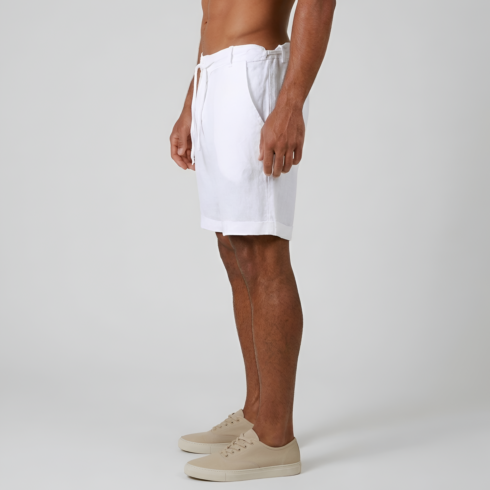 Calções de homem com cintura elástica e cordão, calções de verão