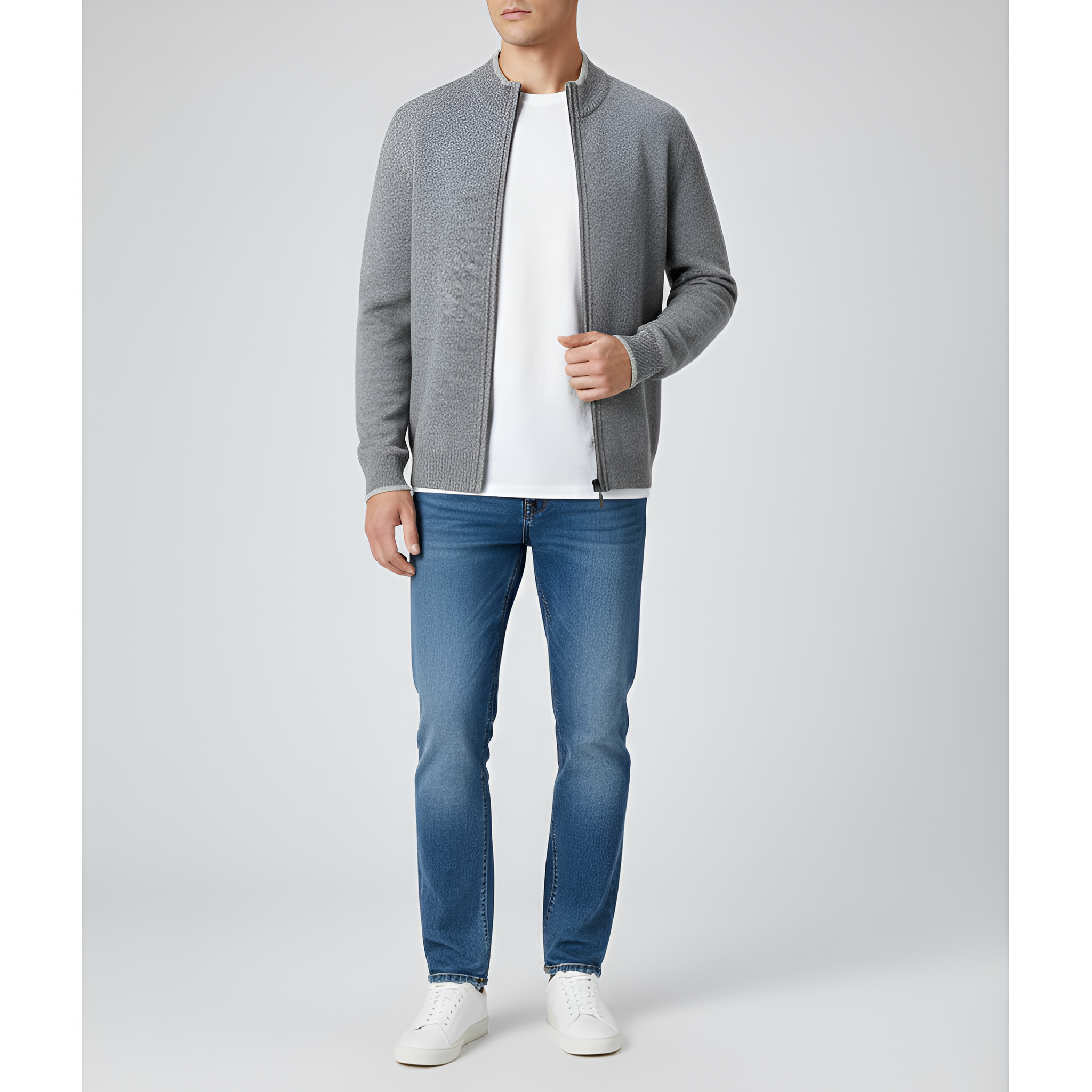 Bellivaro ανδρική μάλλινη ζακέτα με φερμουάρ