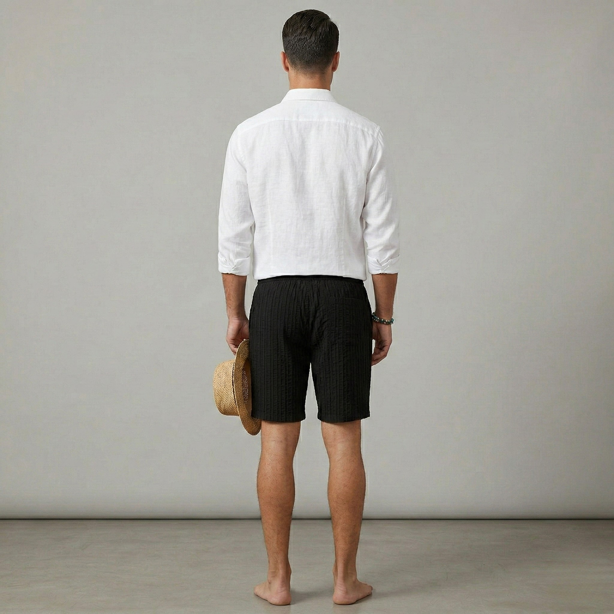 Herre shorts med elastik og snøre – Sommer shorts med løs pasform