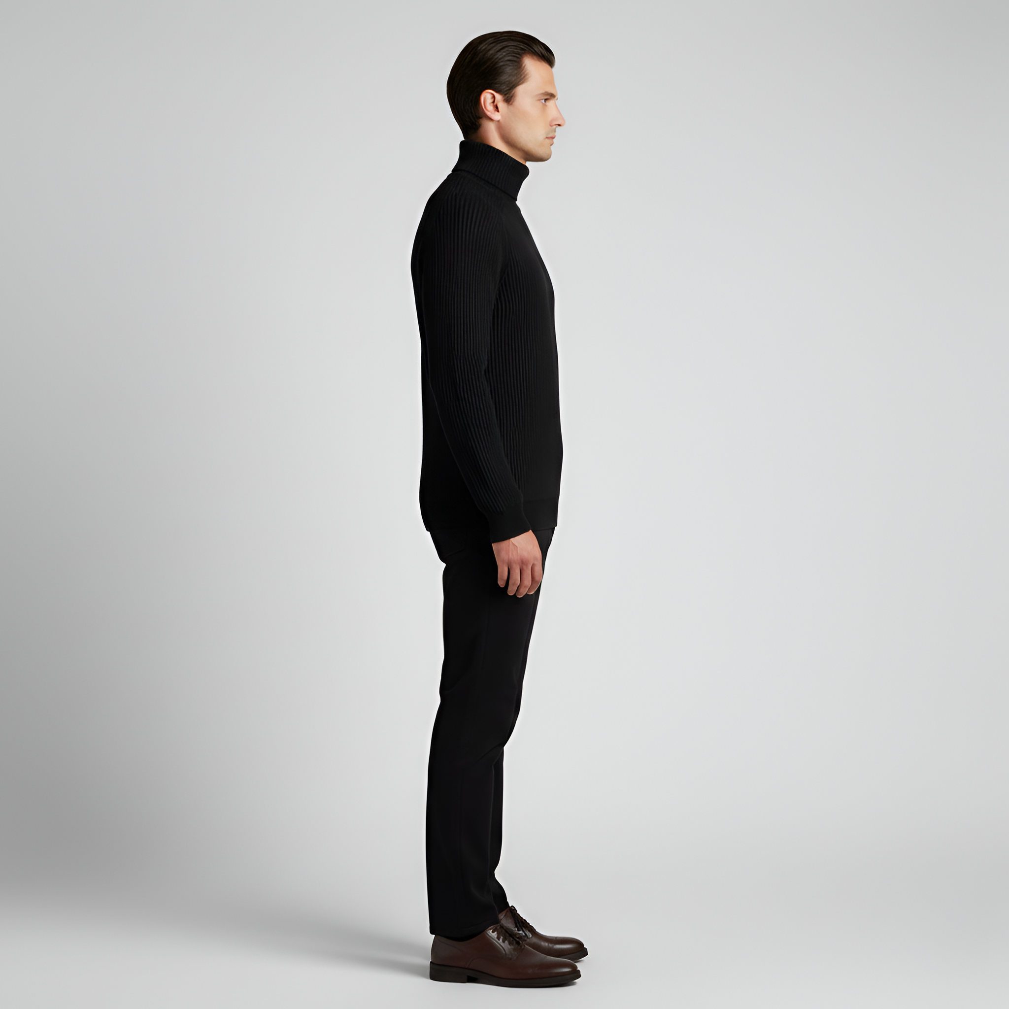 Bellivaro pánsky pletený sveter s rolákom z vlnenej zmesi