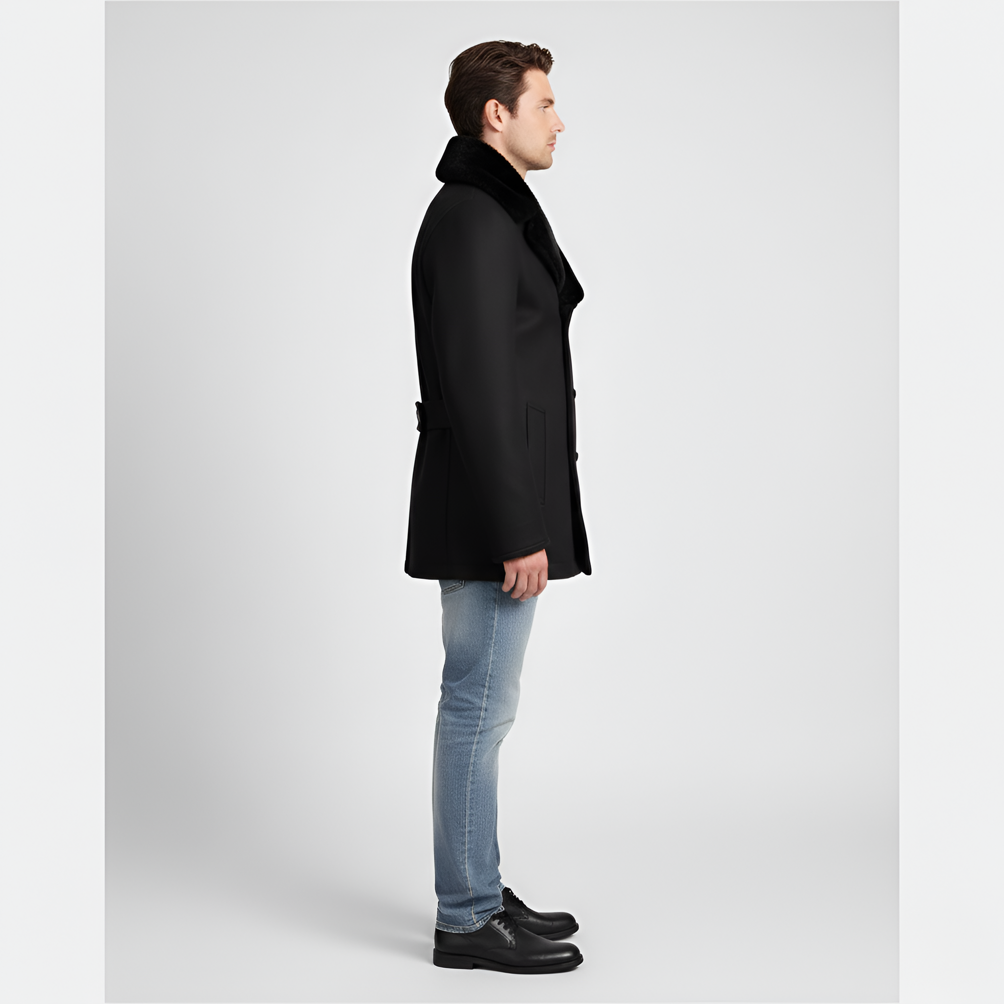 Abrigo de lana para hombre Bellivaro, abrigo de invierno de doble botonadura