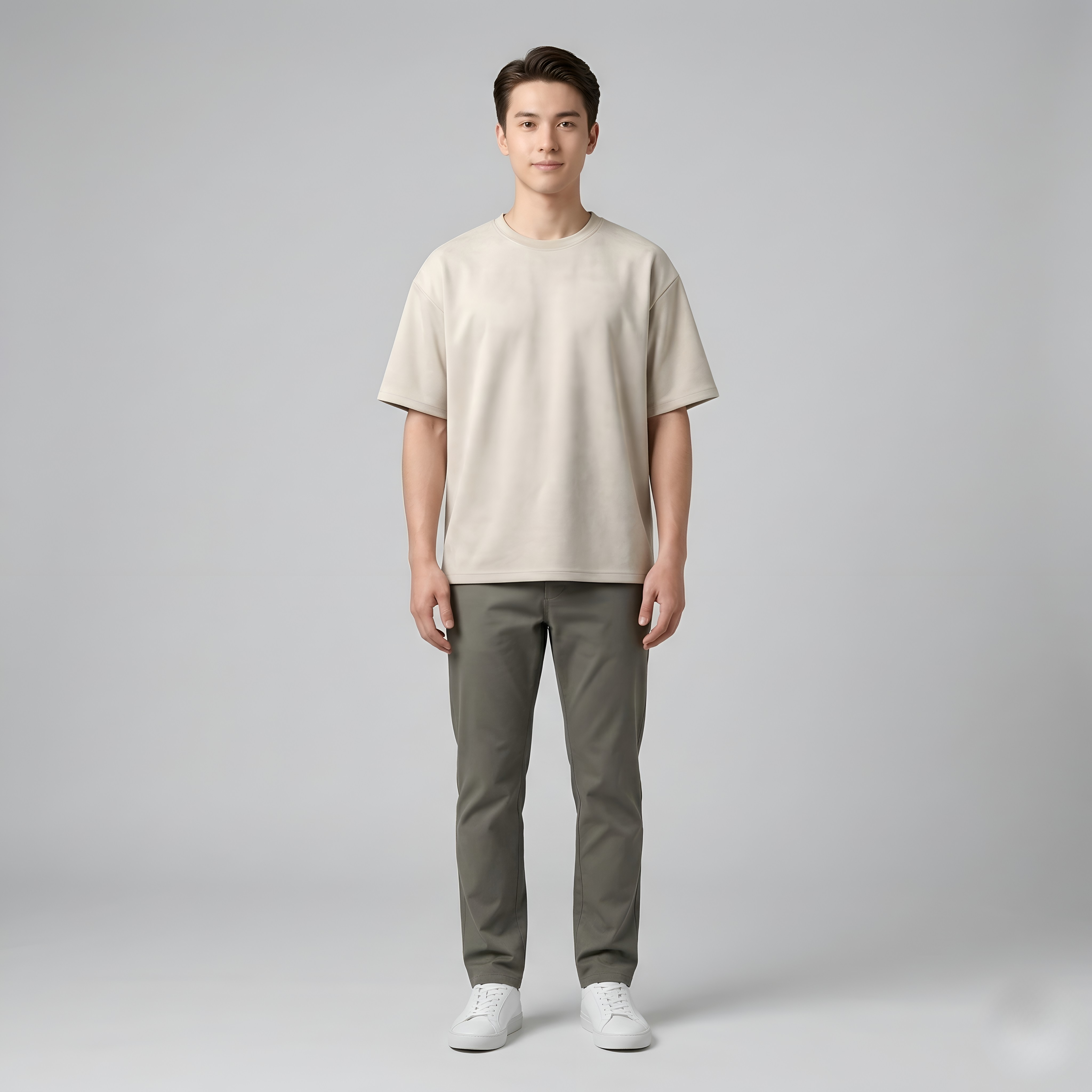 Herre T-shirt i bomuld kortærmet basic T-shirt med rund hals afslappet pasform