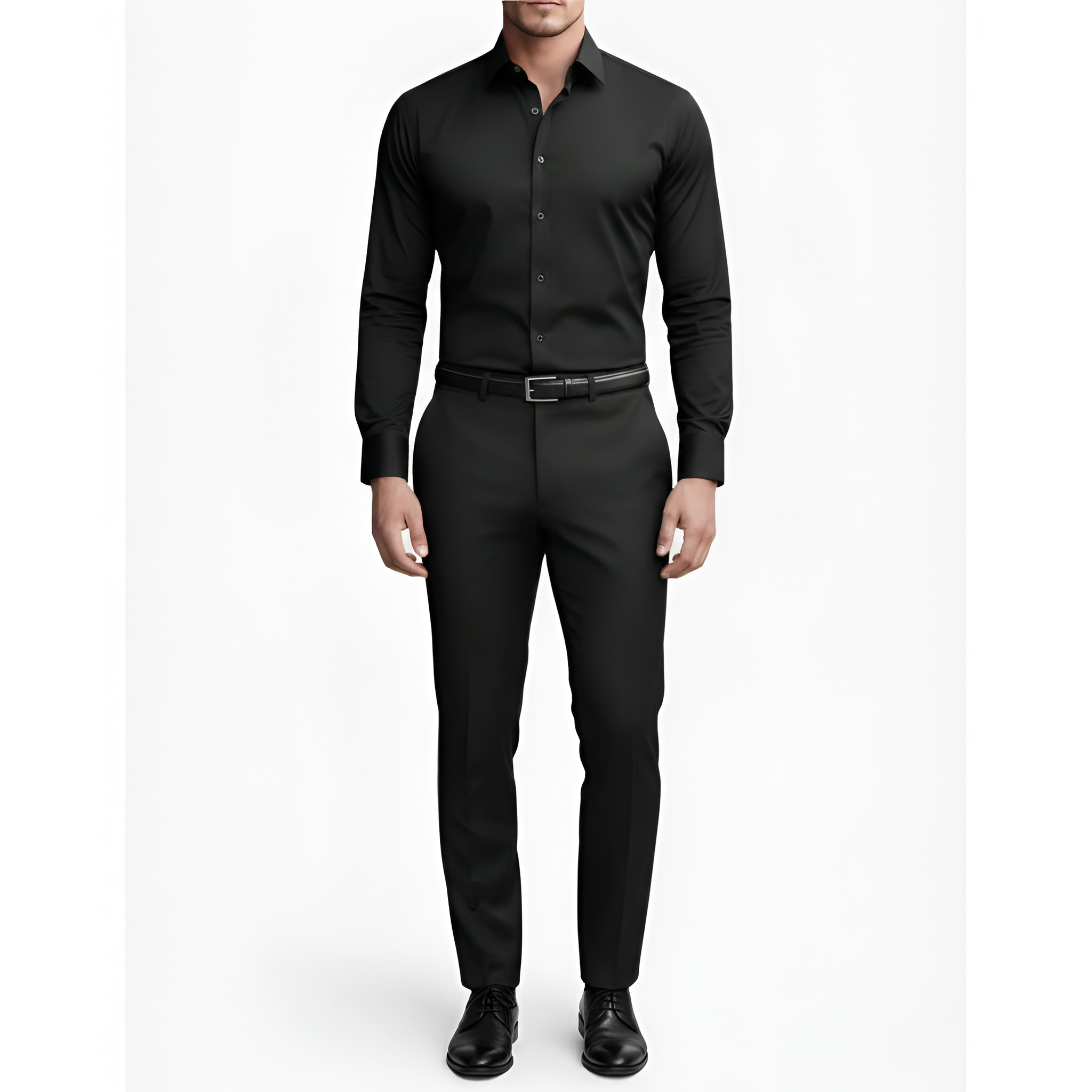 Chemise homme Bellivaro à manches longues en coton coupe slim
