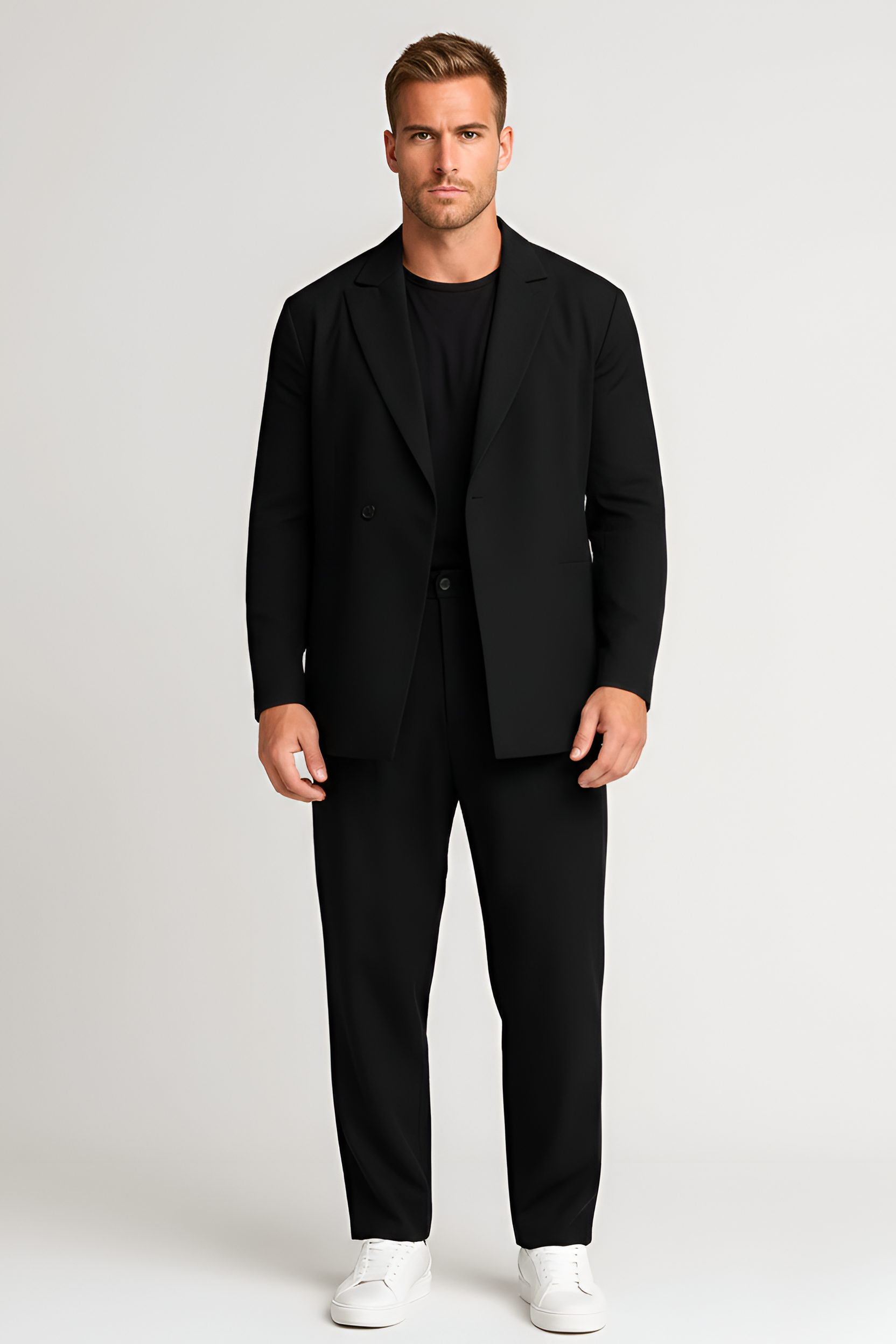 Herre jakkesæt med blazer og bukser i moderne pasform