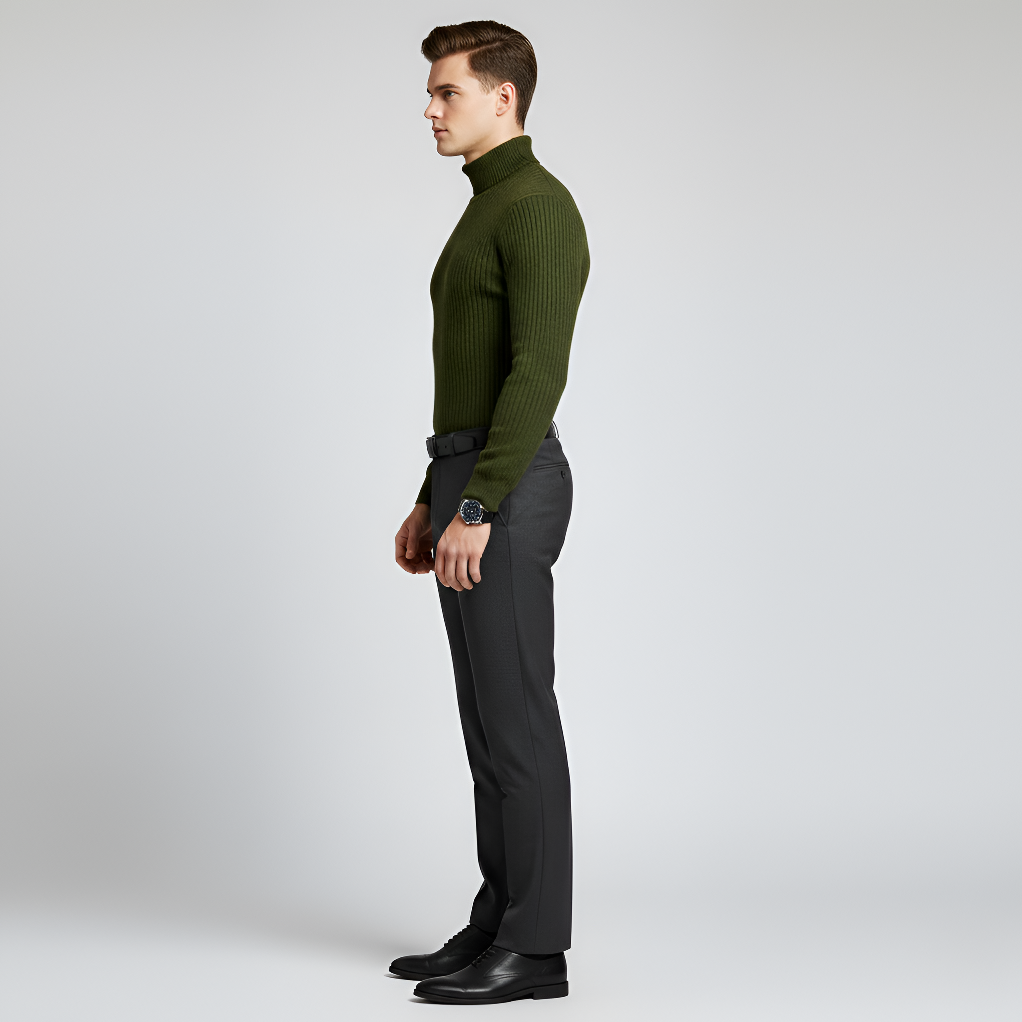 Bellivaro ανδρικό πουλόβερ με ριγέ λαιμόκοψη σε κλασική εφαρμογή