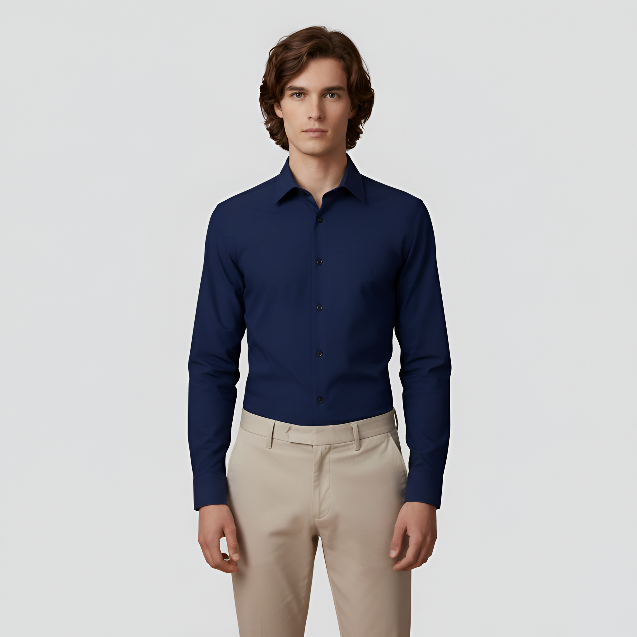 Koszula męska Bellivaro z bawełny z długimi rękawami i klasycznym krojem