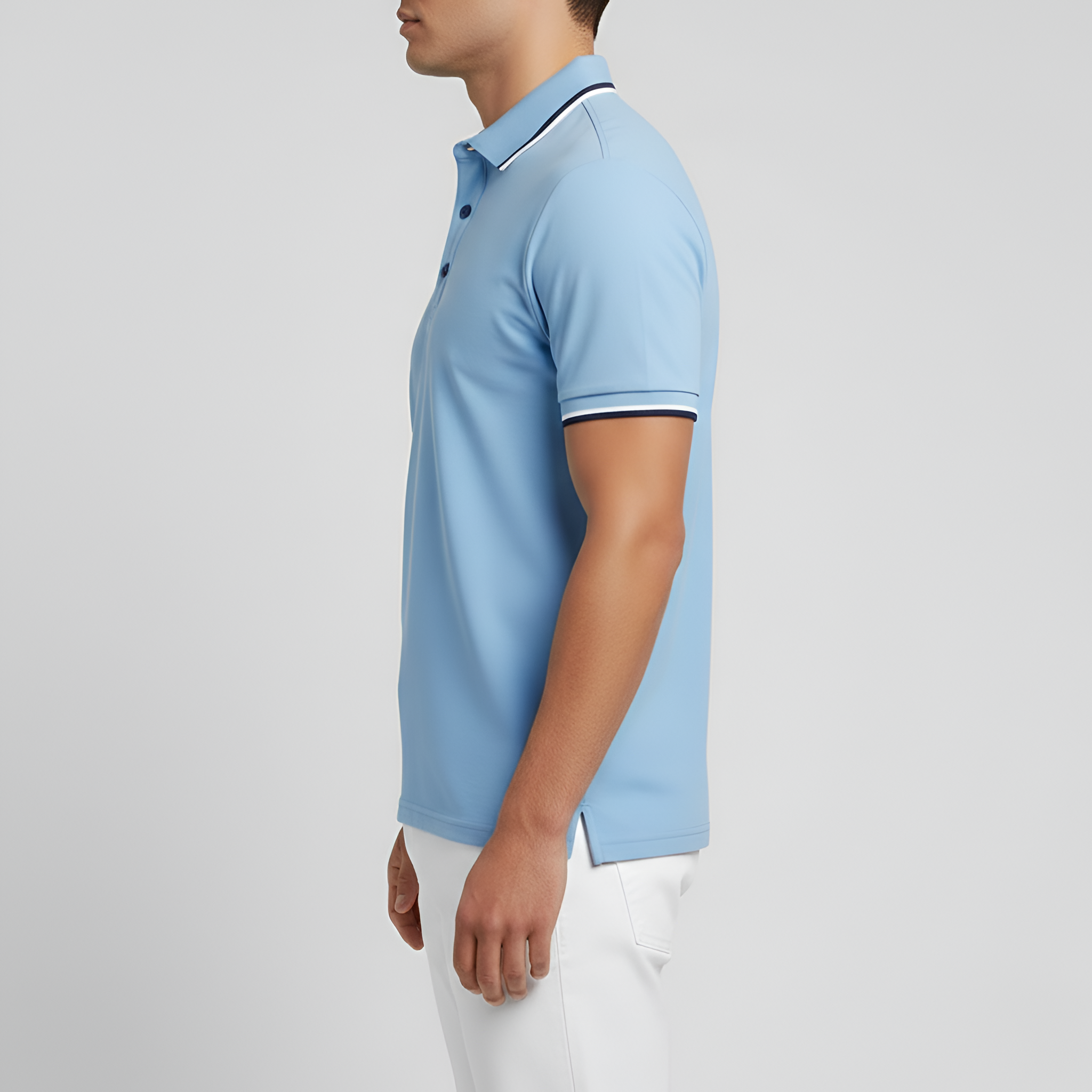Camiseta tipo polo para hombre en algodón – polo clásico de manga corta con bolsillo en el pecho