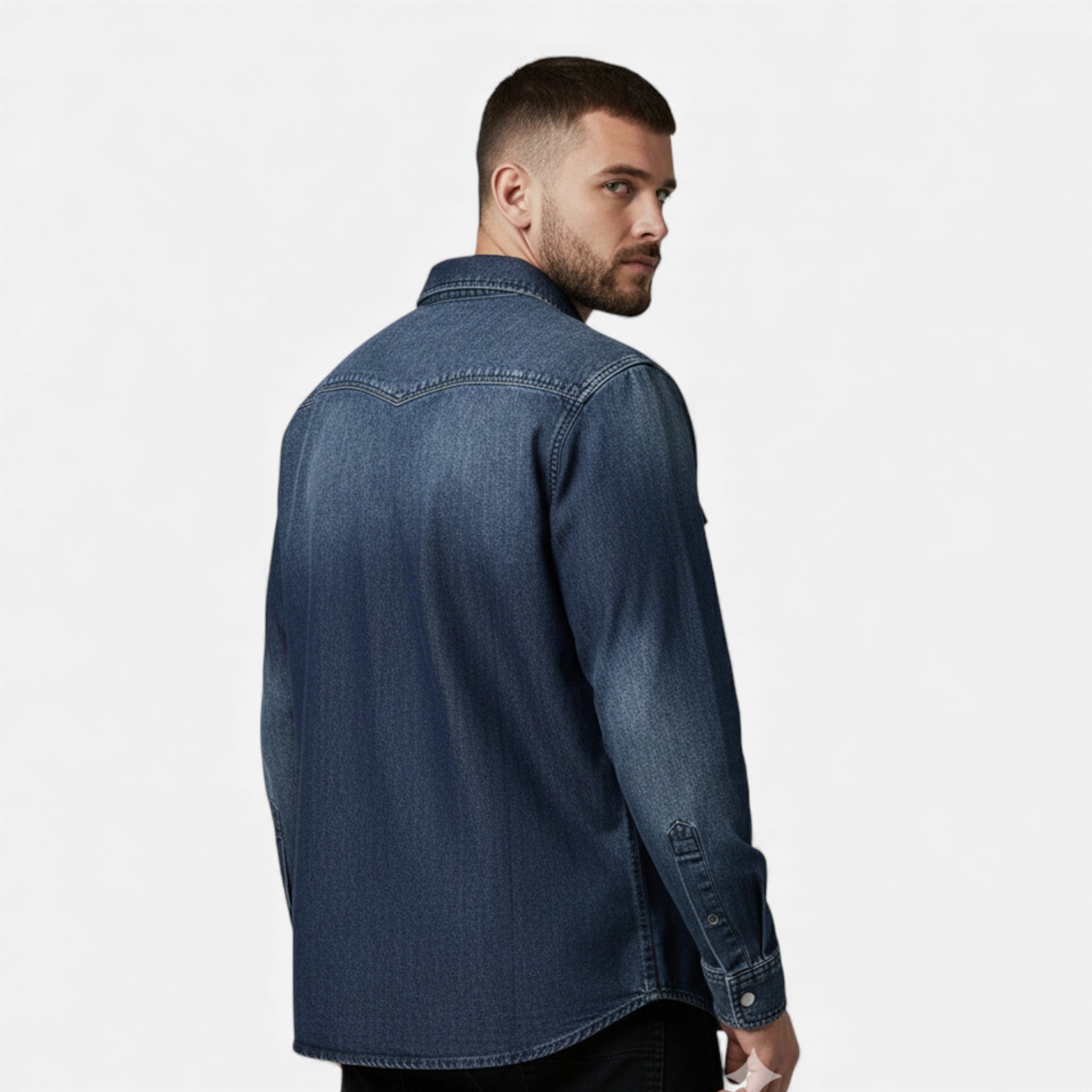 Denimskjorte til Mænd med Afslappet Pasform