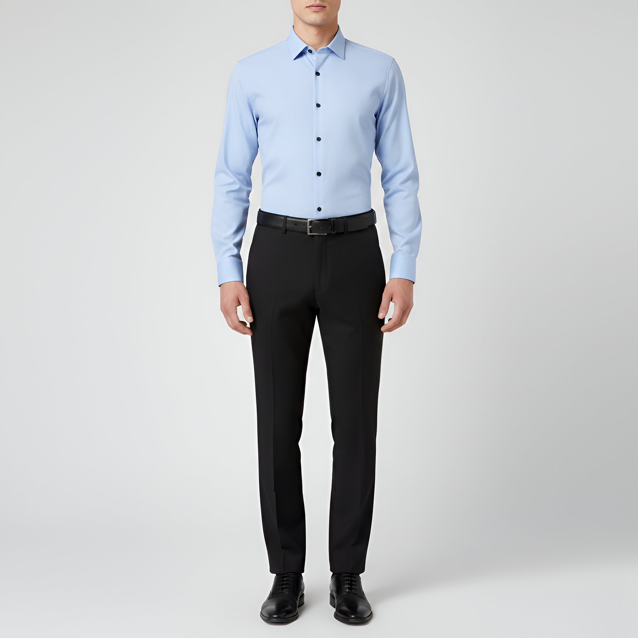 Chemise homme Bellivaro à manches longues en coton coupe slim