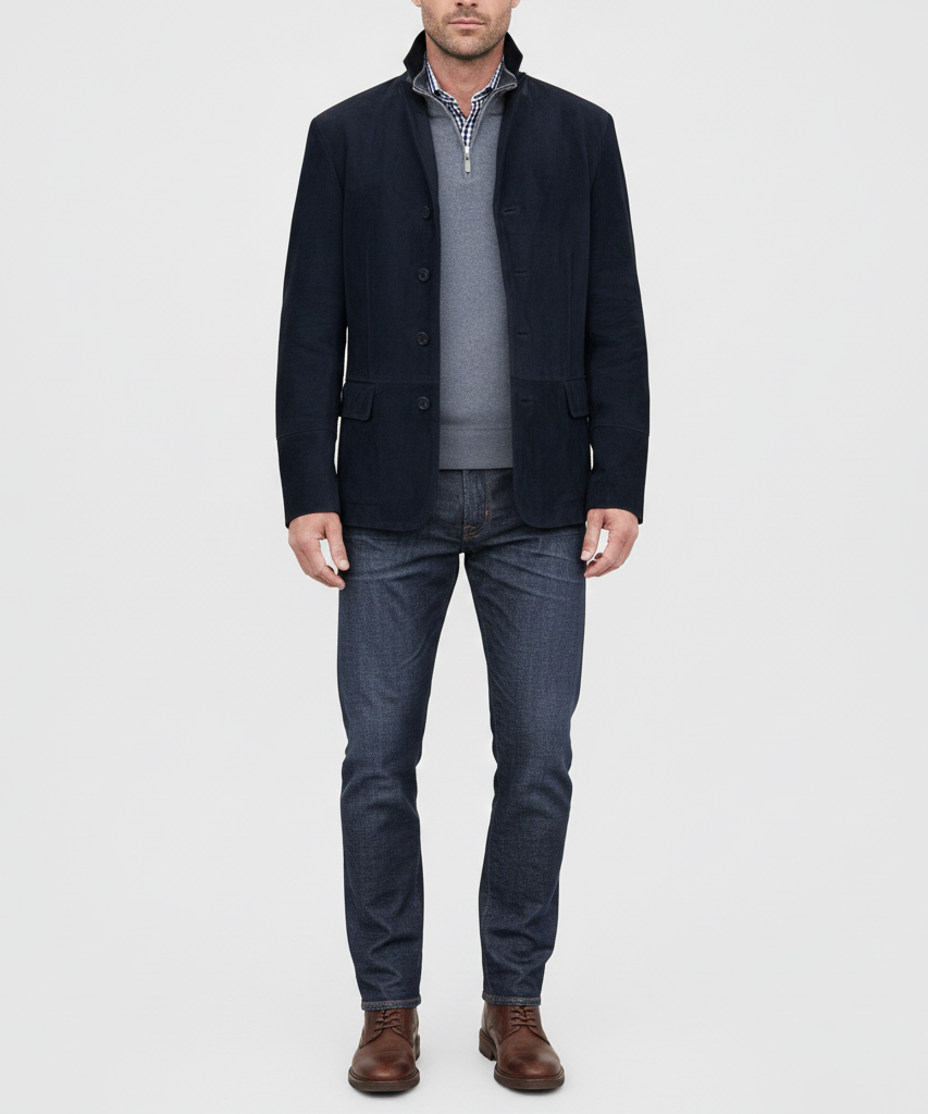 Bellivaro ανδρικό δερμάτινο μπουφάν κλασικός σχεδιασμός