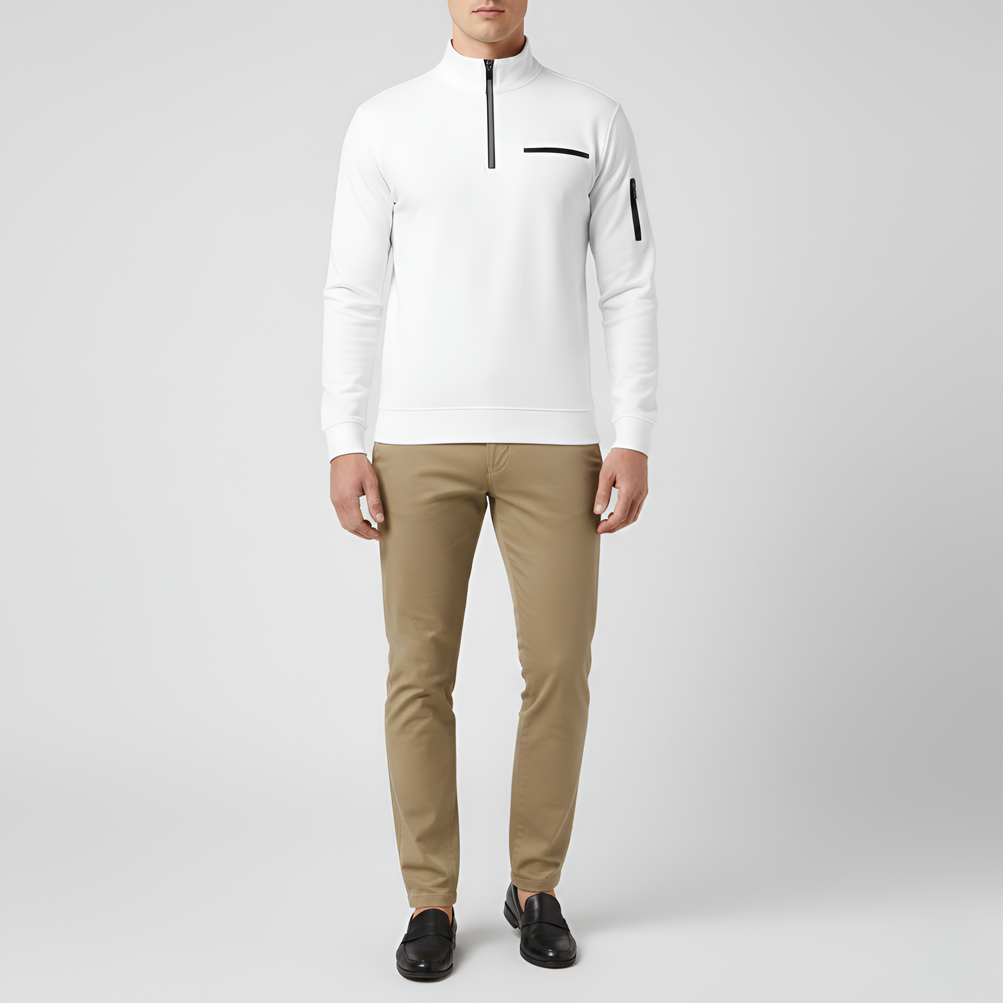 Bellivaro ανδρικό πουλόβερ με μισό φερμουάρ μακρυμάνικο