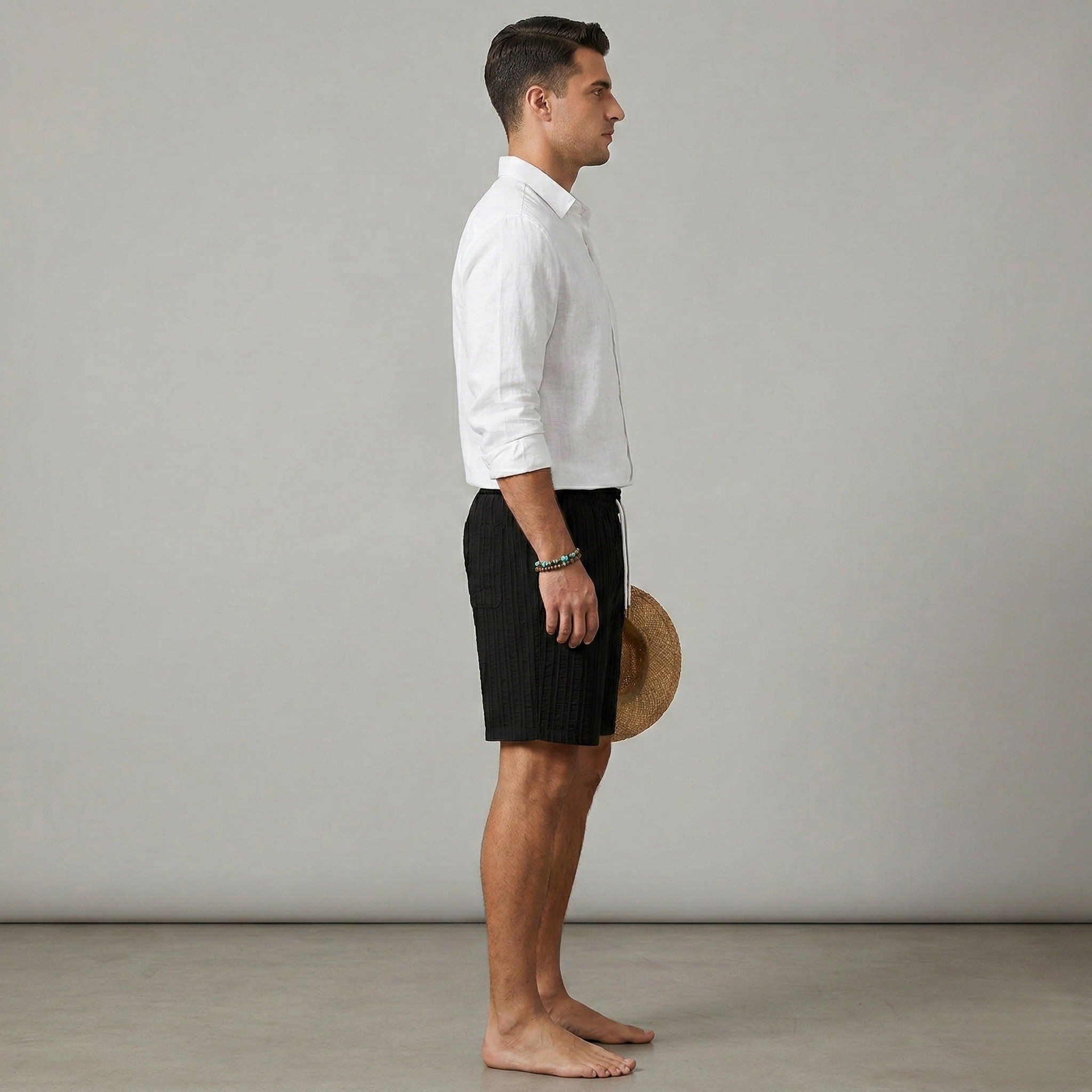 Herre shorts med elastik og snøre – Sommer shorts med løs pasform