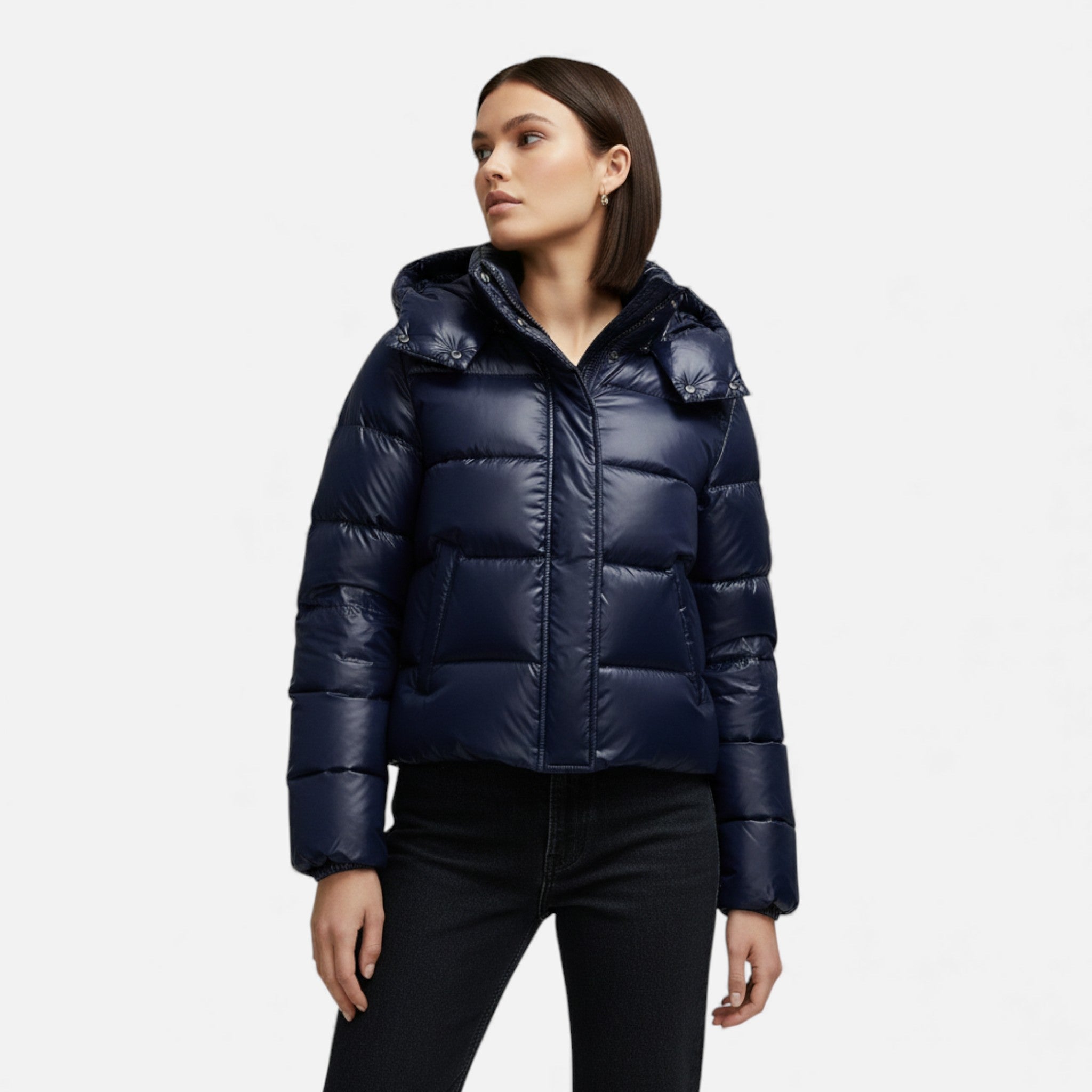 Damen Winterjacke mit Kapuze – Warme Steppjacke