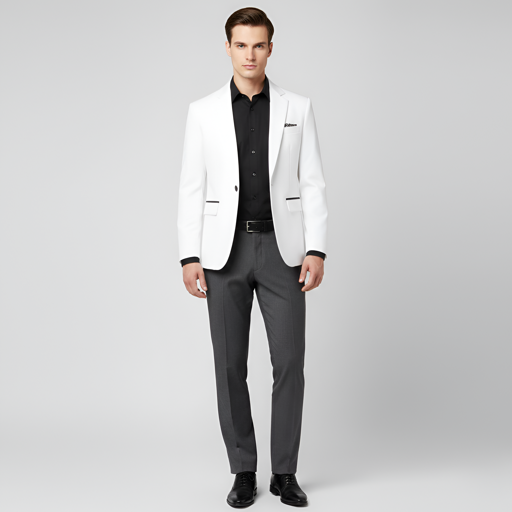 Bellivaro férfi blézer hajtókával és gombos záródással formális és alkalmi használatra