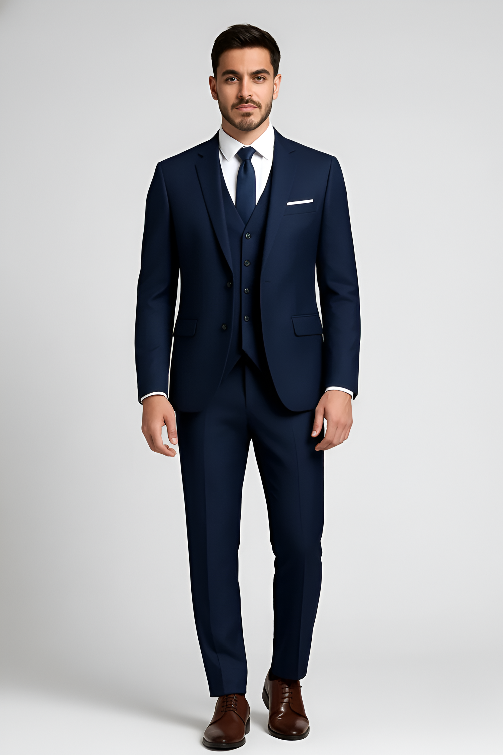 Bellivaro herre jakkesæt i klassisk pasform med vest