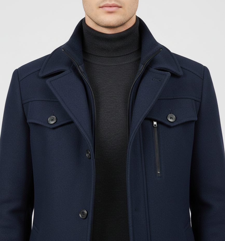 Ανδρικό μάλλινο παλτό Bellivaro με κλασική εφαρμογή