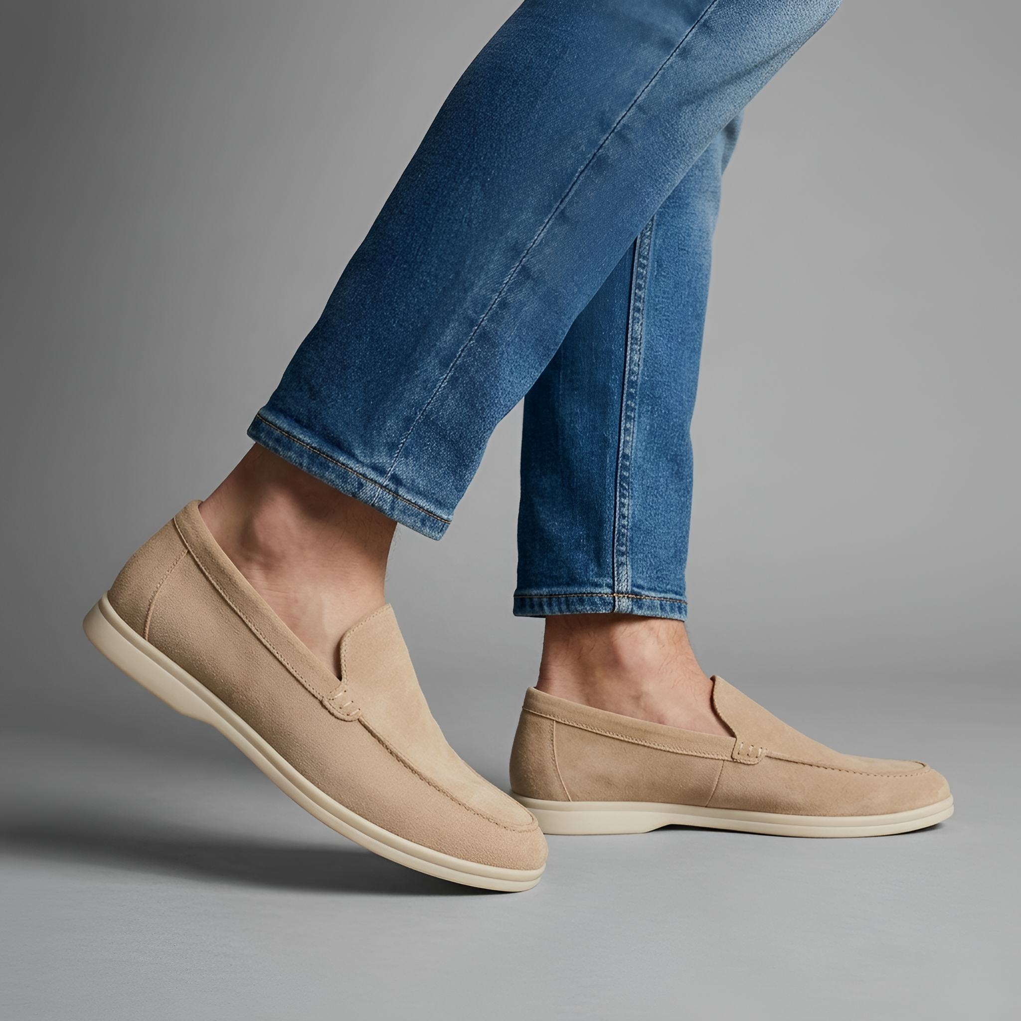 Veroux Mode | Mocasines de ante para hombre – Elegancia Old Money, Sofisticación atemporal en calzado