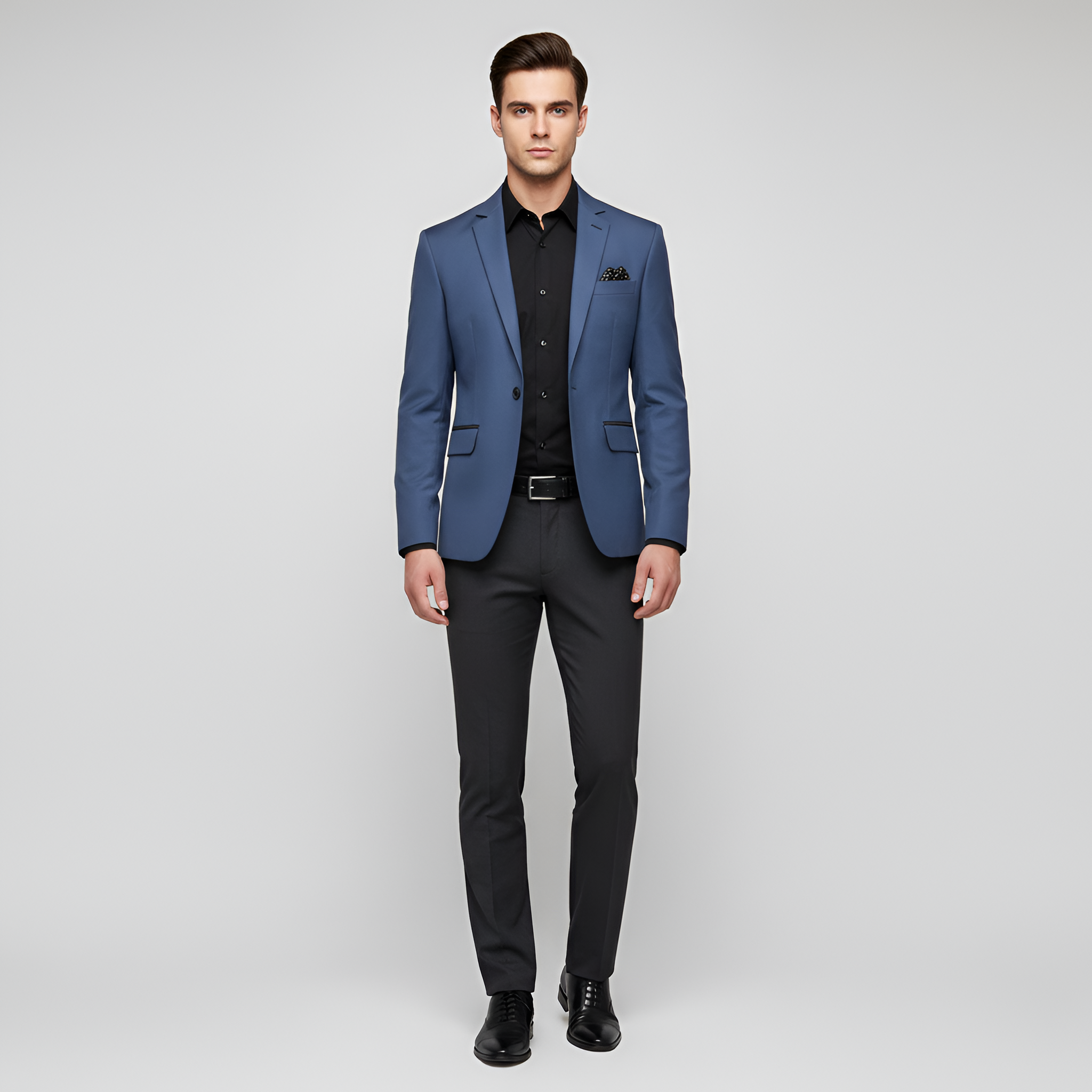 Bellivaro férfi blézer hajtókával és gombos záródással formális és alkalmi használatra