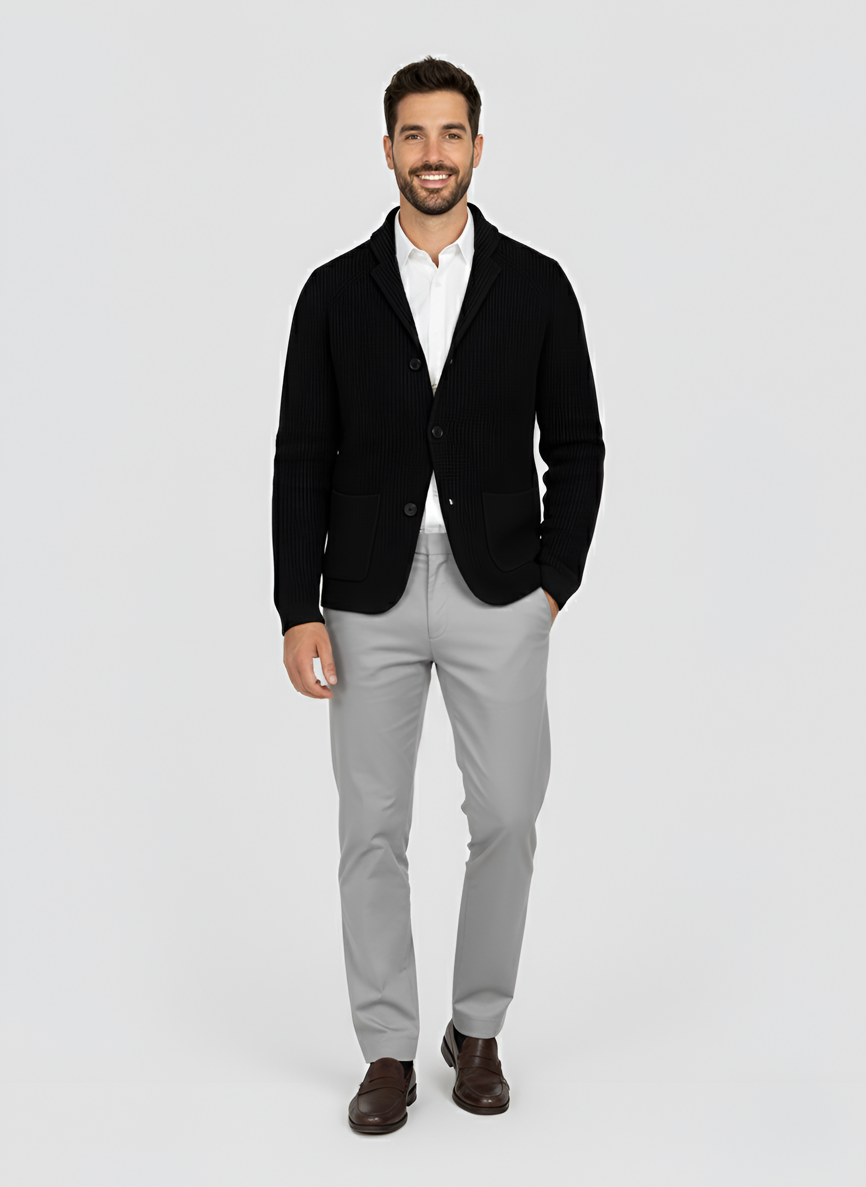 Bellivaro πλεκτή ζακέτα για άντρες με κουμπιά και ψηλό γιακά