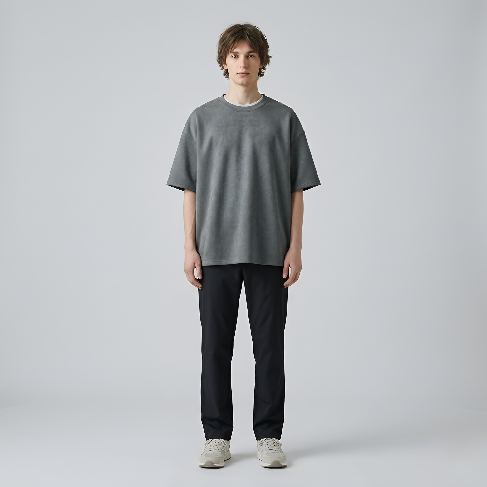 Herre T-shirt i bomuld kortærmet basic T-shirt med rund hals afslappet pasform