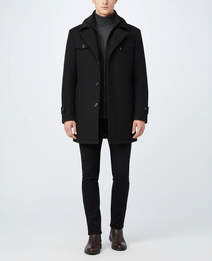 Ανδρικό μάλλινο παλτό Bellivaro με κλασική εφαρμογή