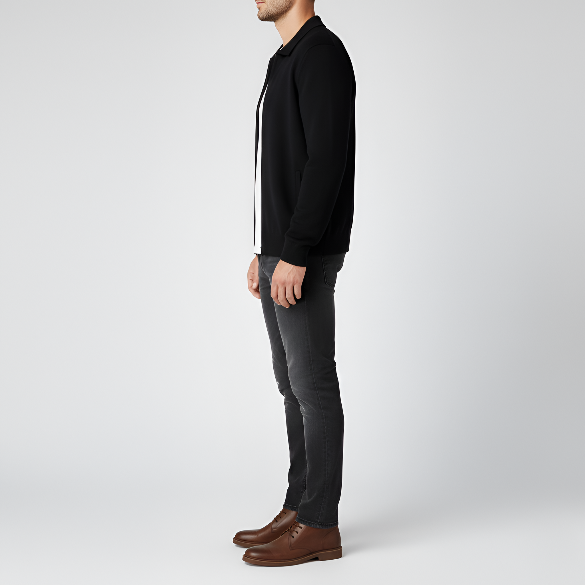 Bellivaro pánsky pletený sveter so zipsom kardigán klasický strih