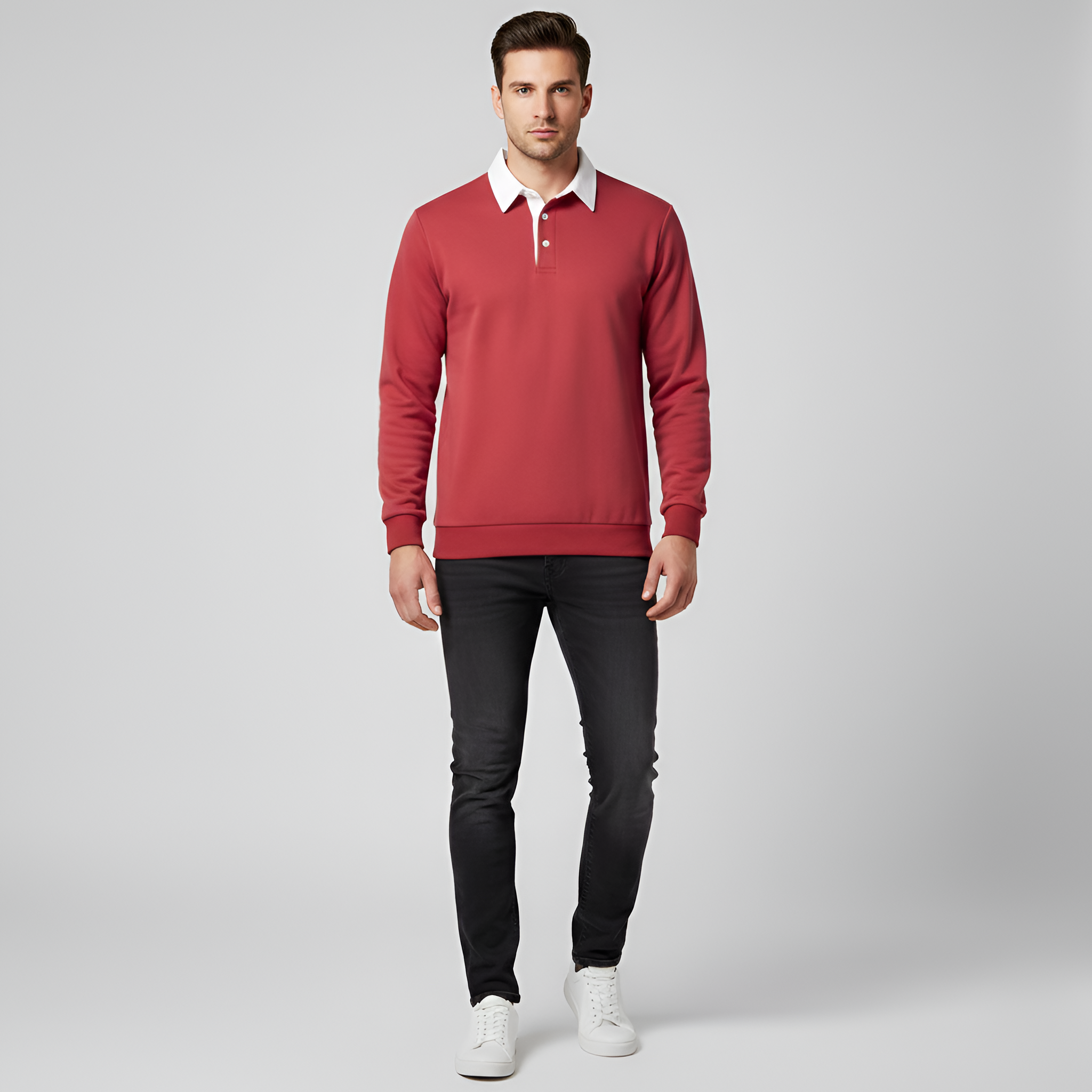 Pull à col roulé Bellivaro pour homme en coton avec col