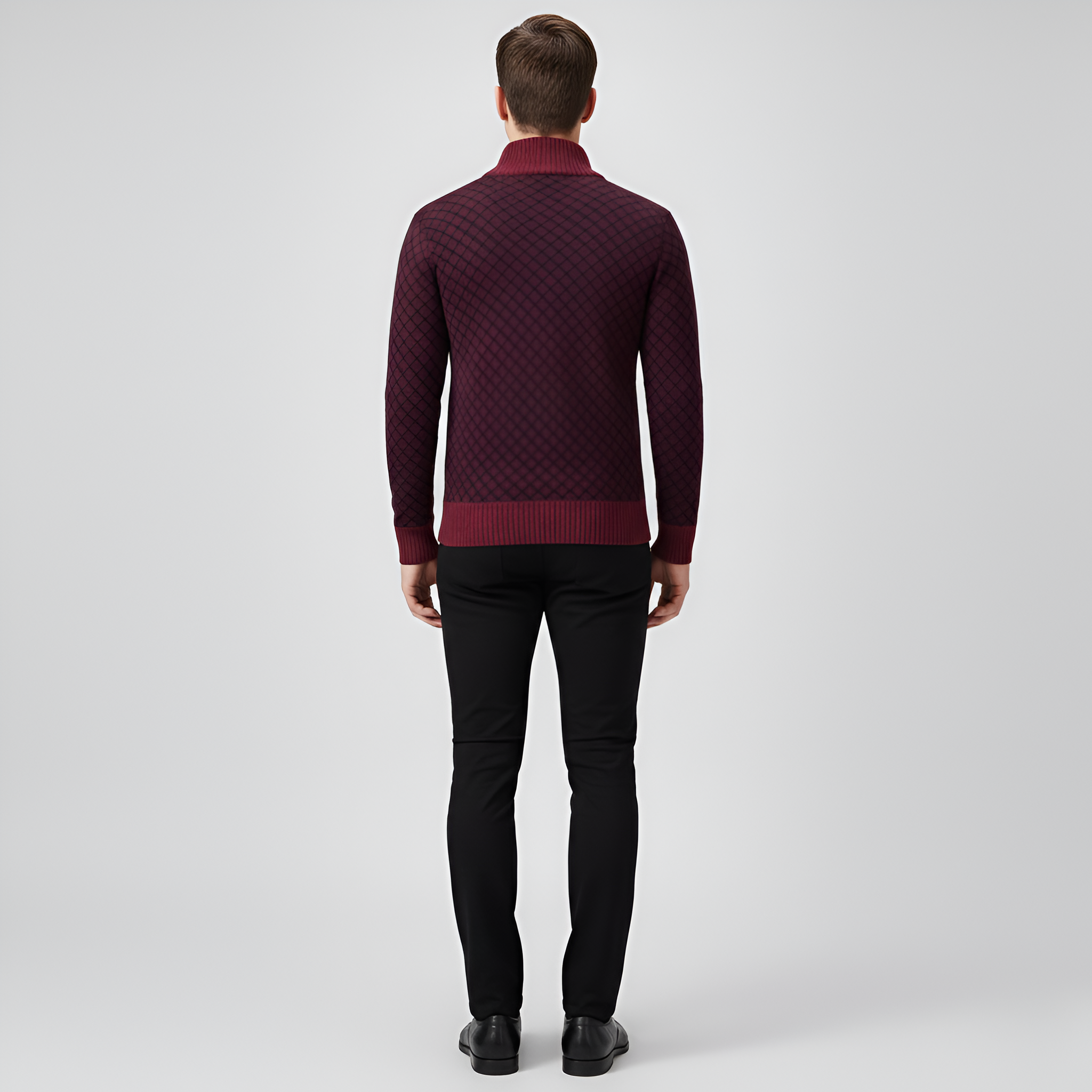 Bellivaro férfi gyapjúkeverék cipzáros pulóver